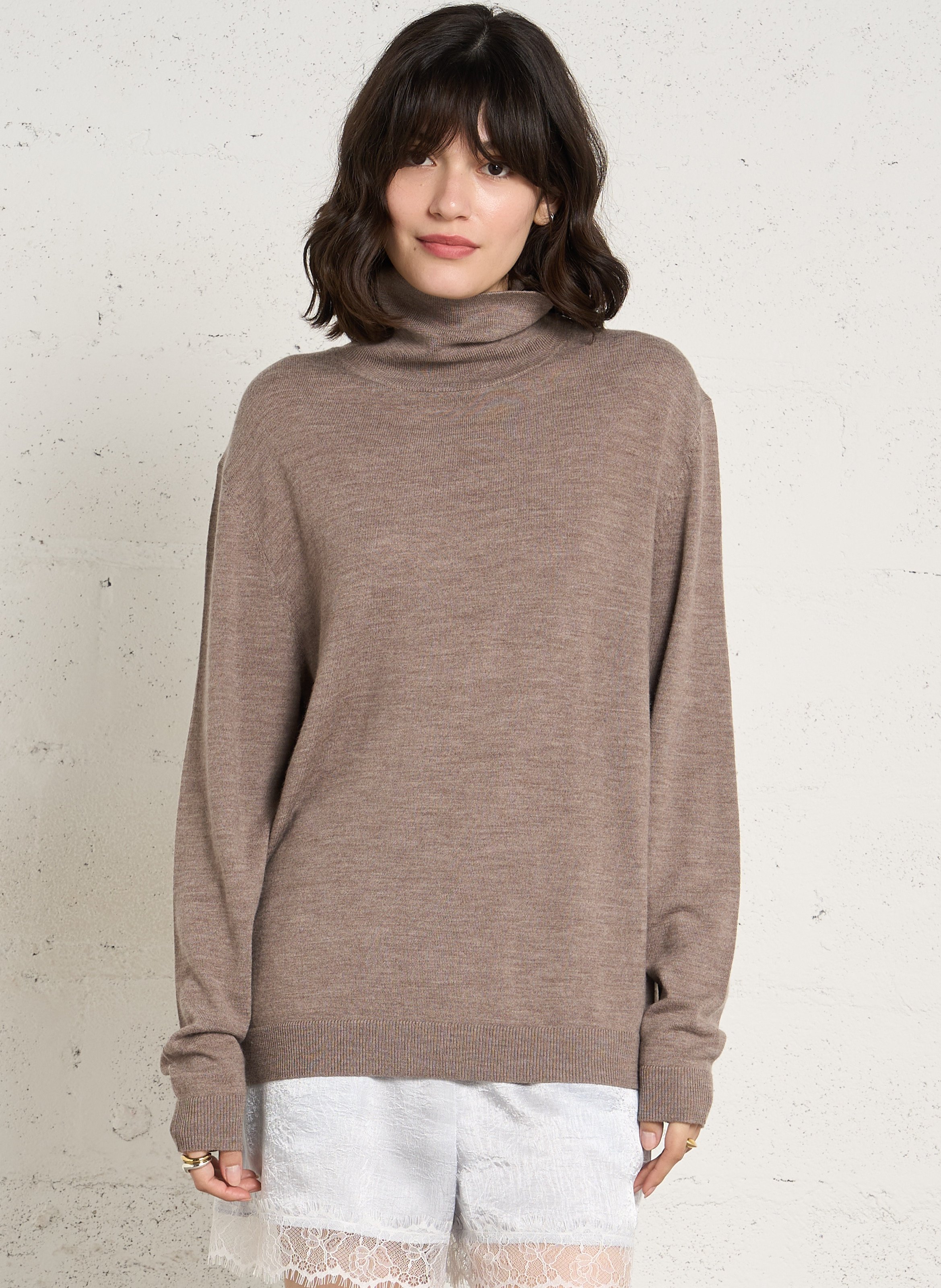 Straight wool turtleneck IKKS Brown