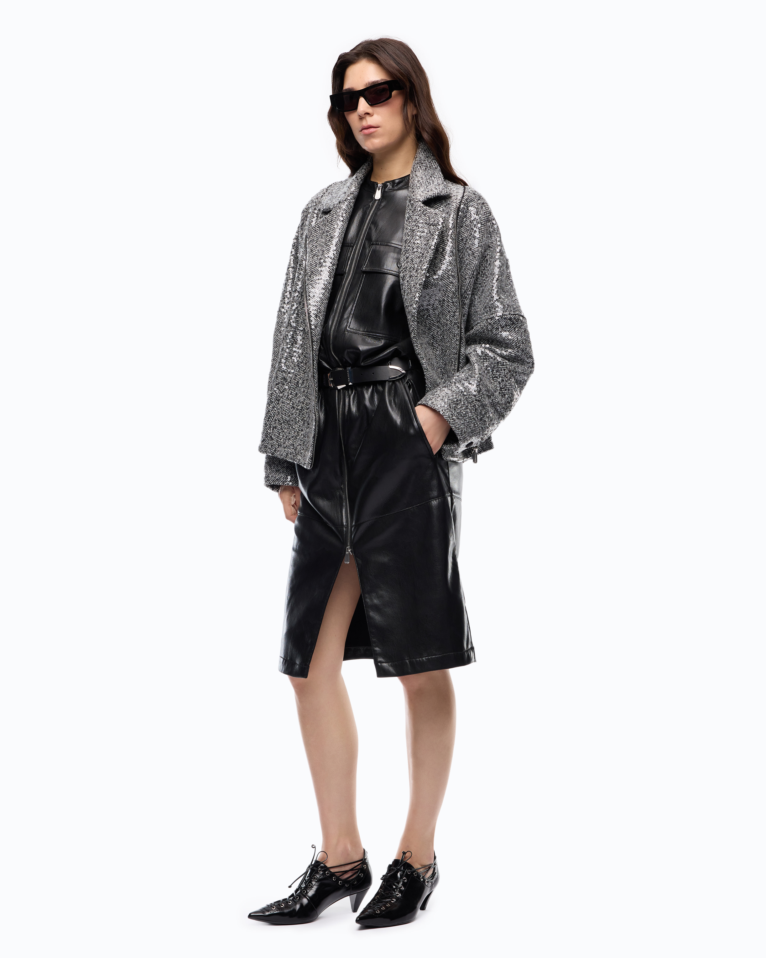 Glitter peacoat PINKO Multicolored