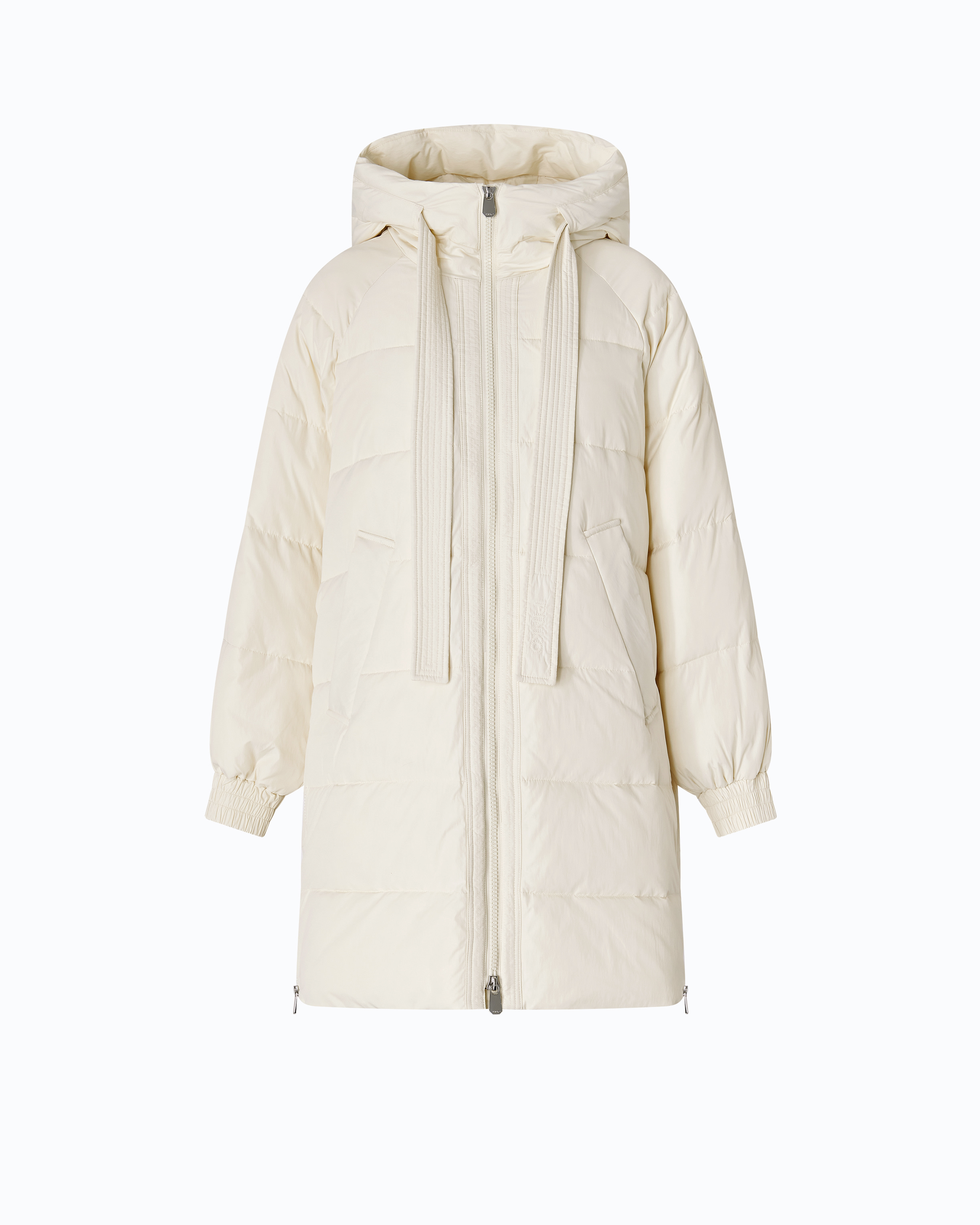 Doudoune longue matelassée à capuche PINKO Blanc