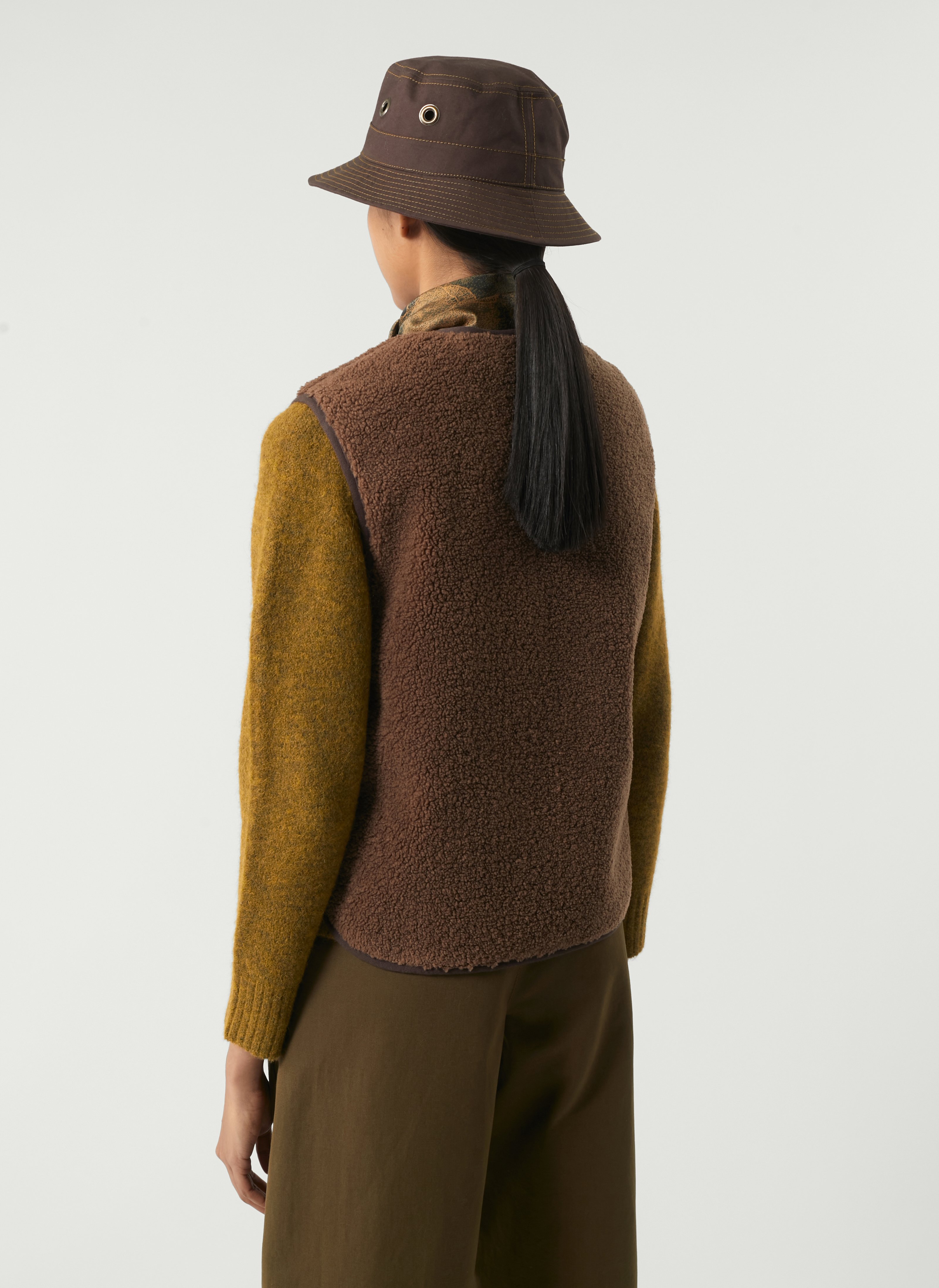 Sheepskin-effect gilet SOEUR Brown