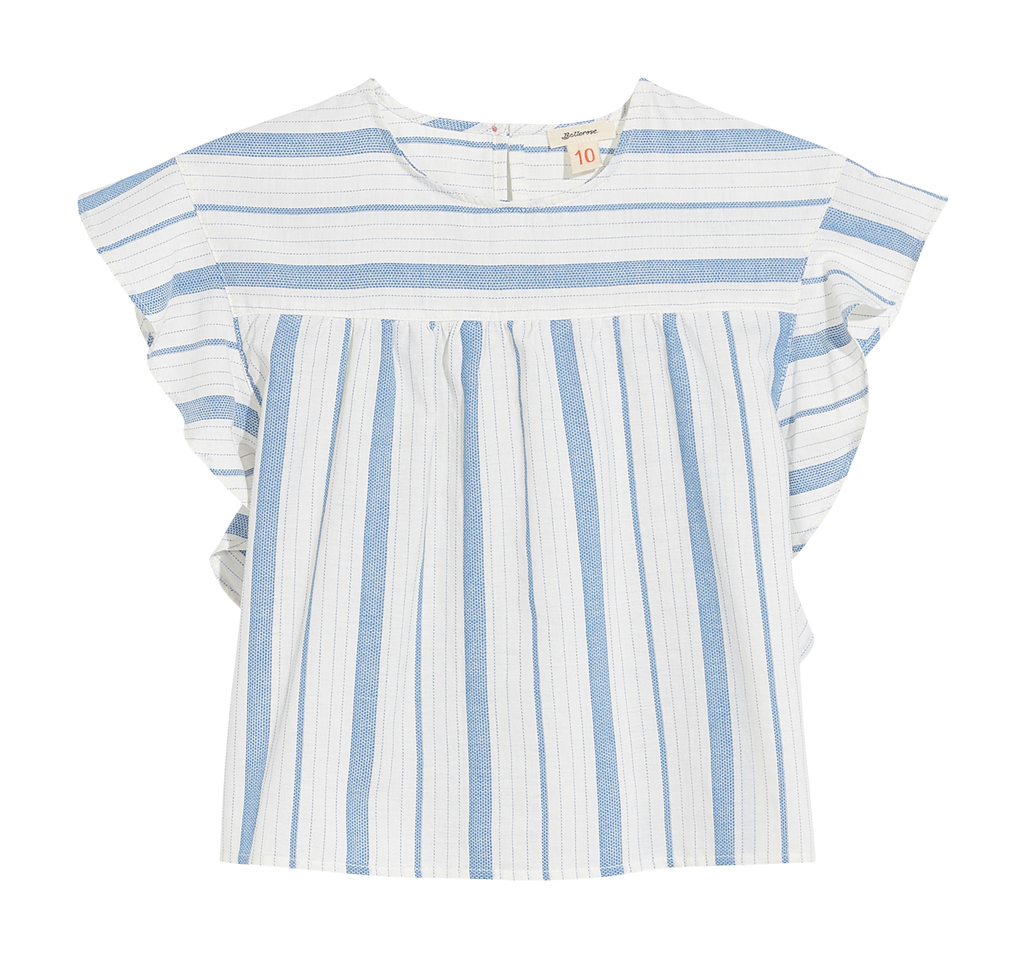 Round-neck cotton blouse BELLEROSE Blue