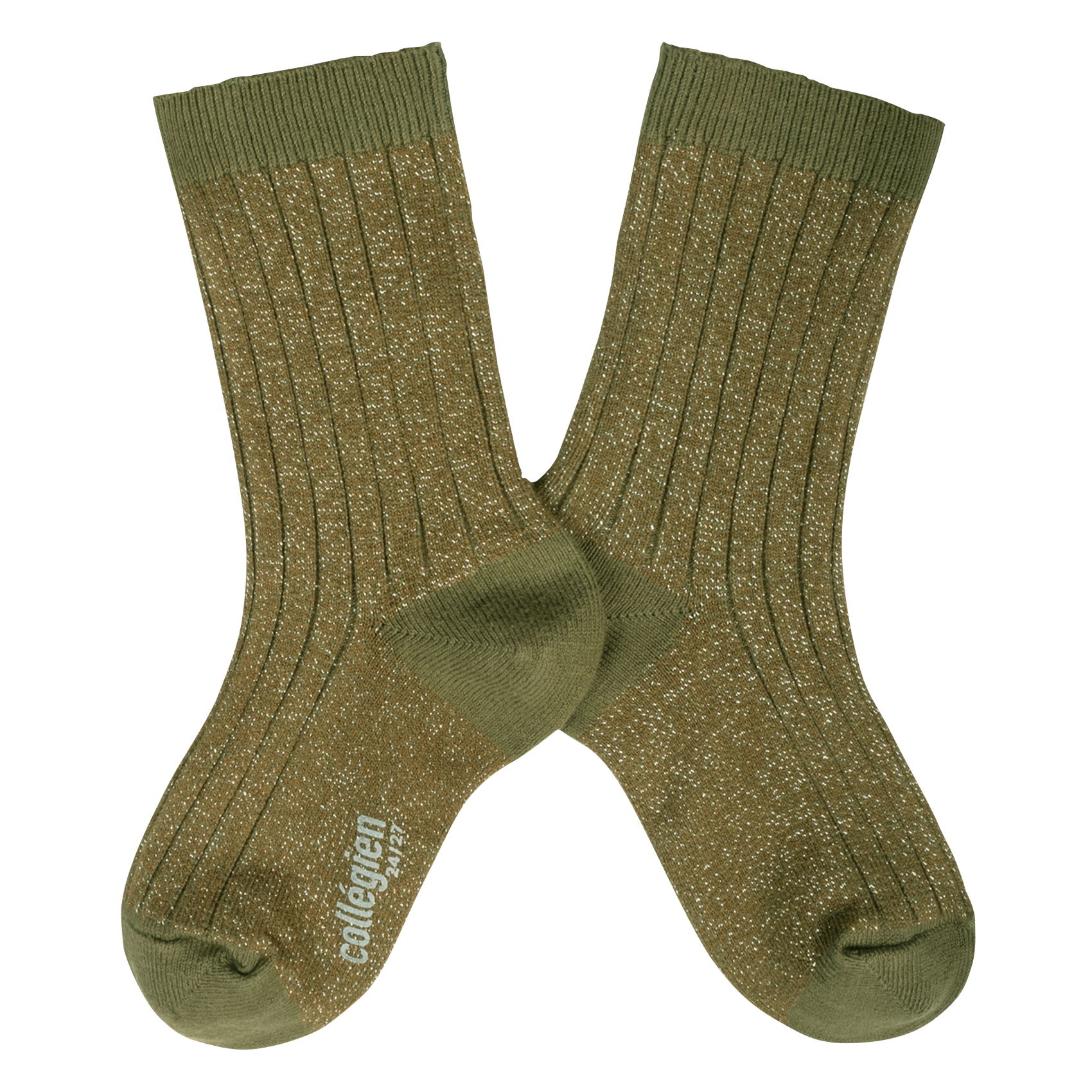 Lurex ribbed cotton-blend socks COLLEGIEN Green