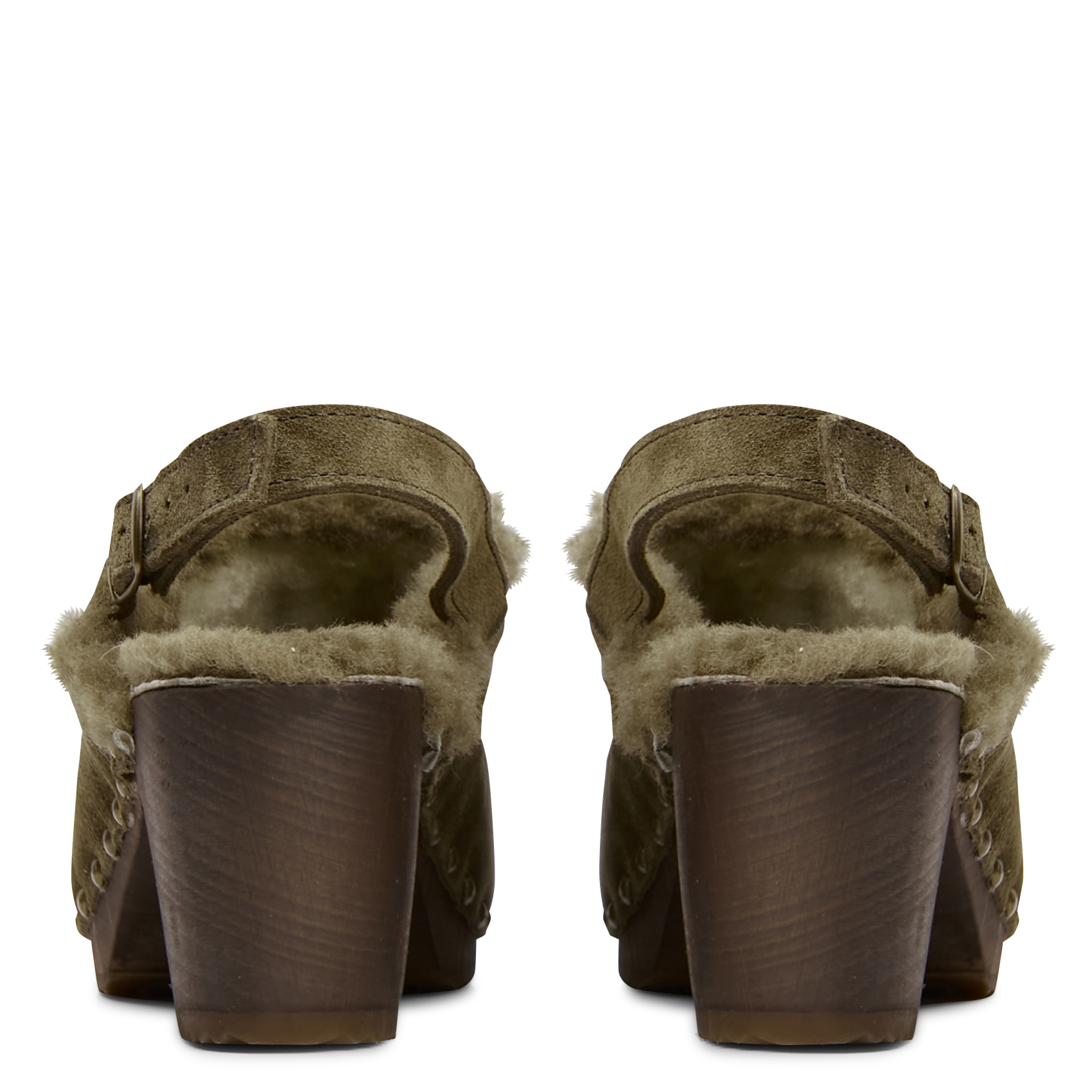 Fur-lined suede clogs BOSABO Beige