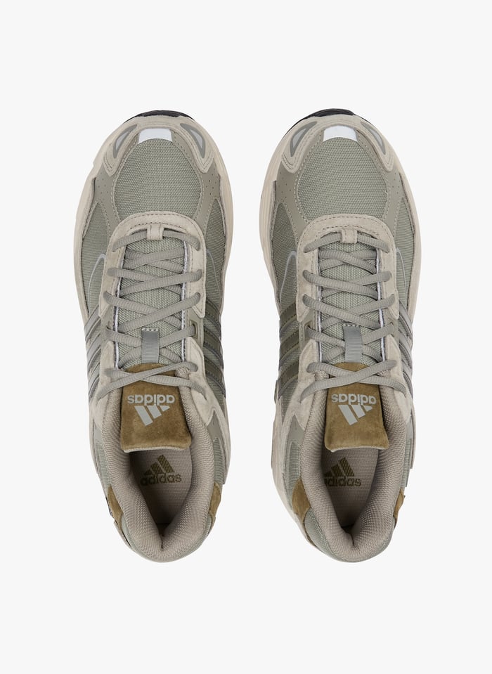 Lage sneakers van stof en su de Groen