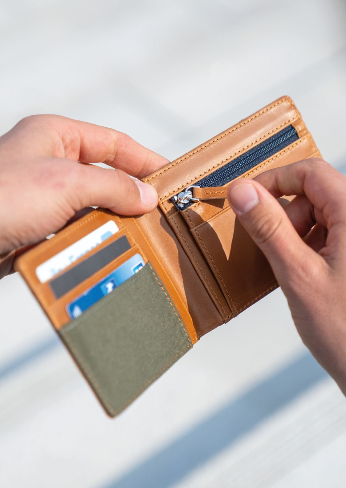 Babylon leather wallet BILLYBELT Khaki