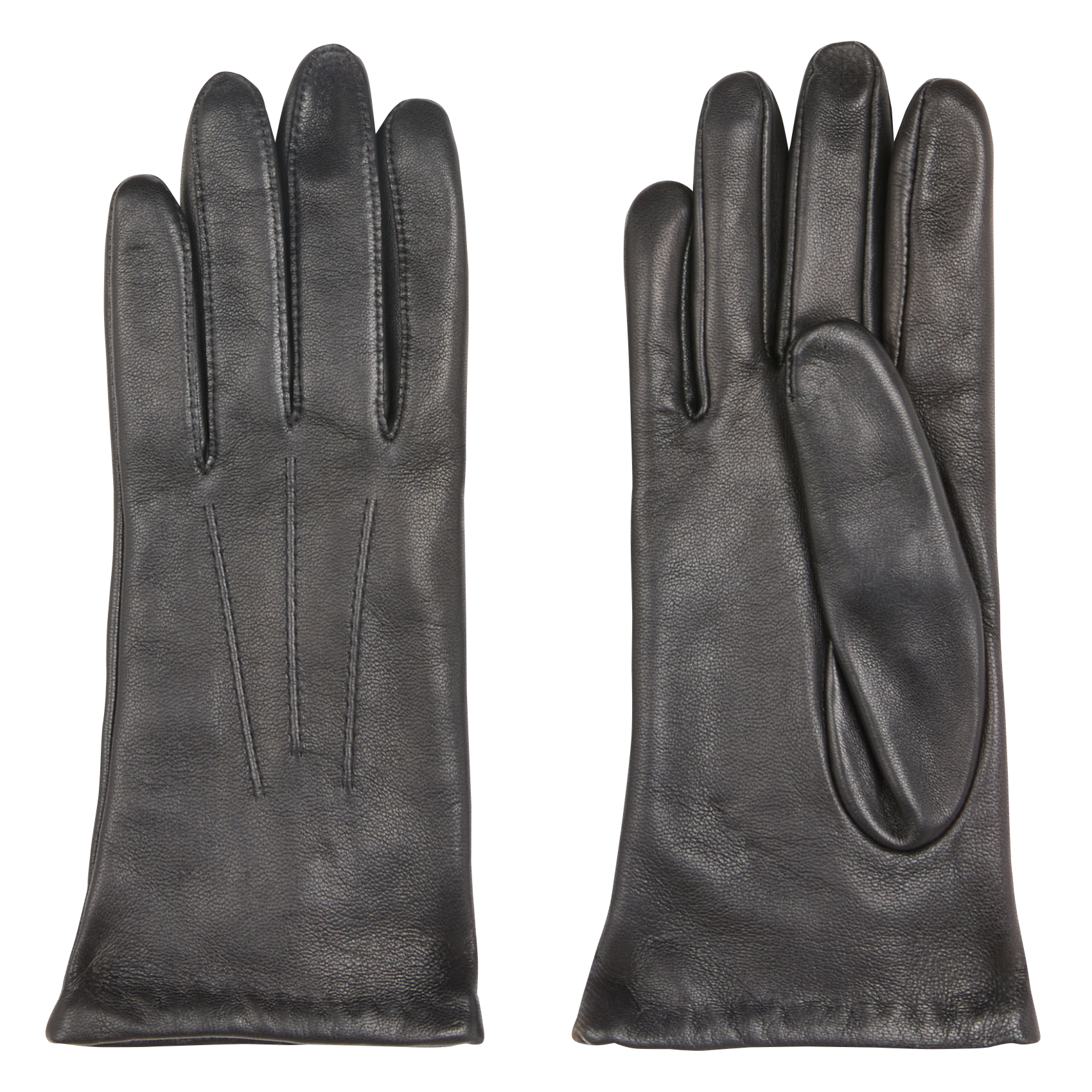 Einfarbige Handschuhe aus Leder SAISON 1865 Schwarz