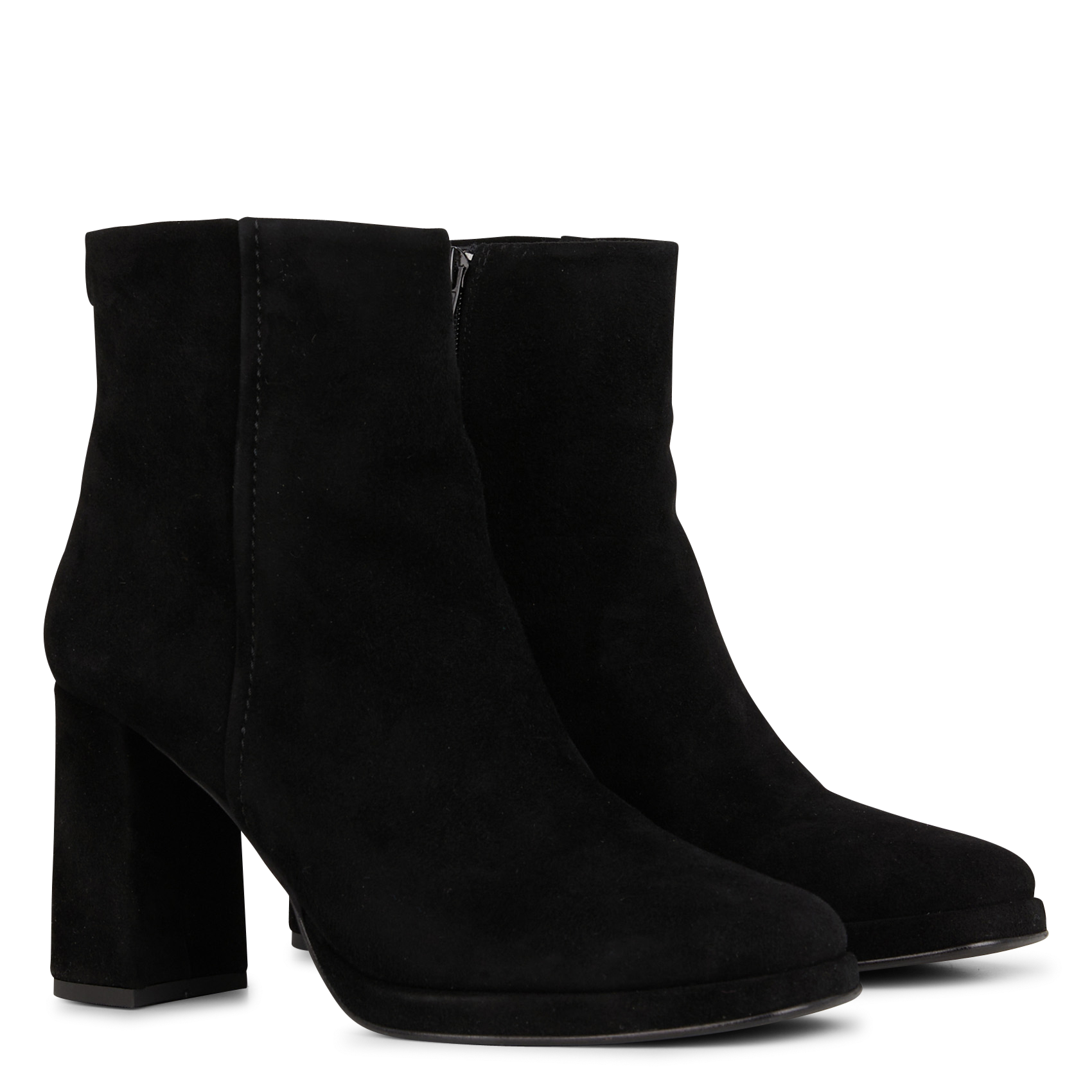 Chaloupa suede heeled ankle boots COSMOPARIS Black