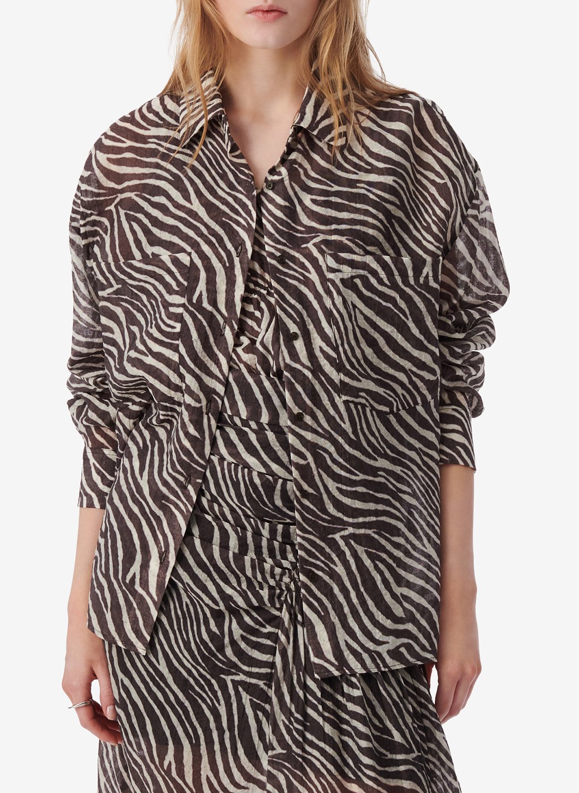 Oversized printed shirt IRO Brown