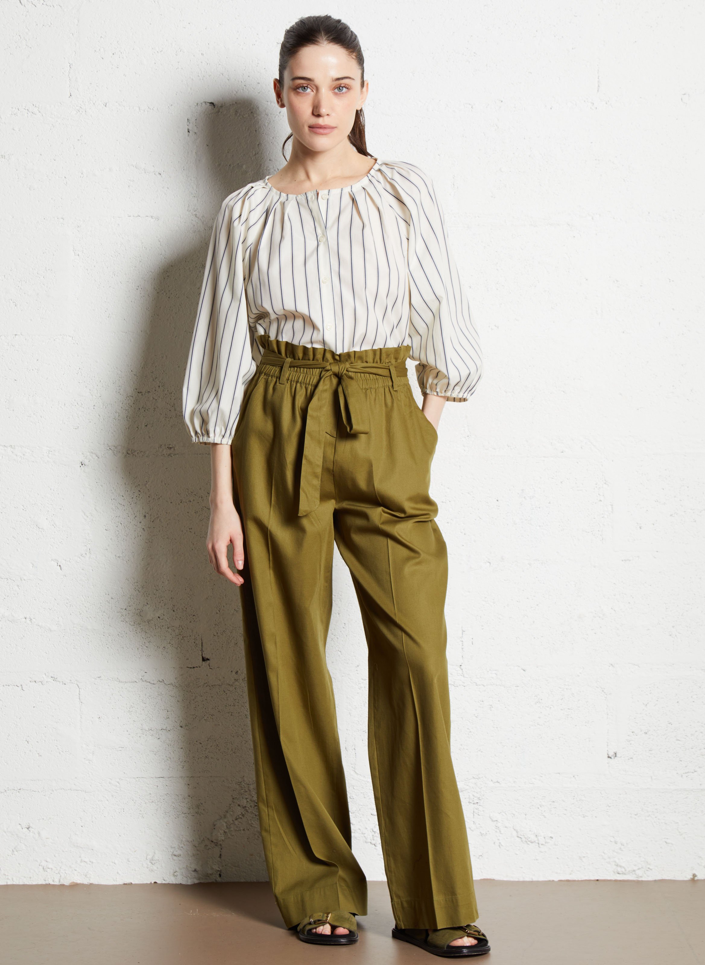 Weites Hemd mit Rundhalsausschnitt VILA Beige