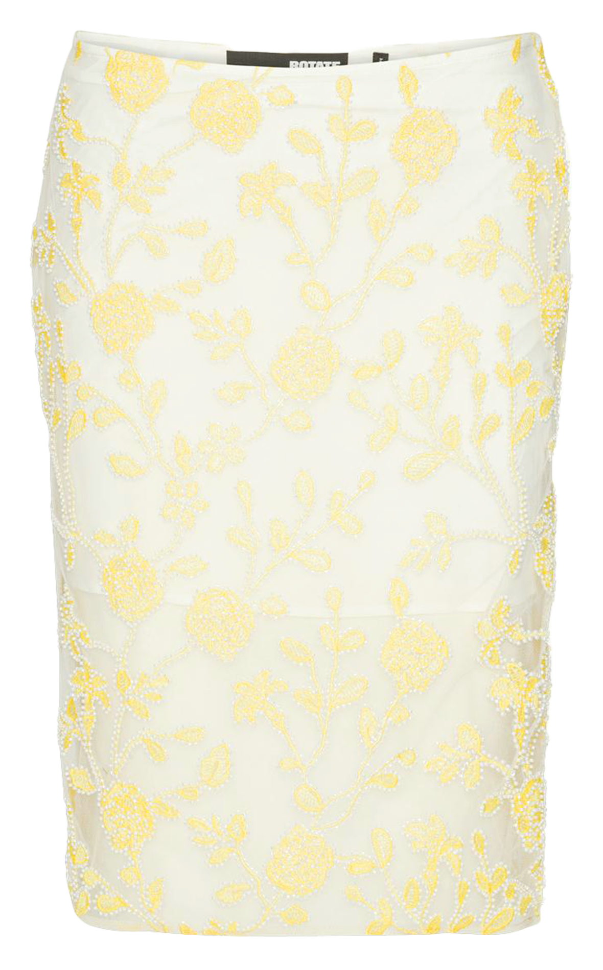 Jupe crayon brodée Blanc