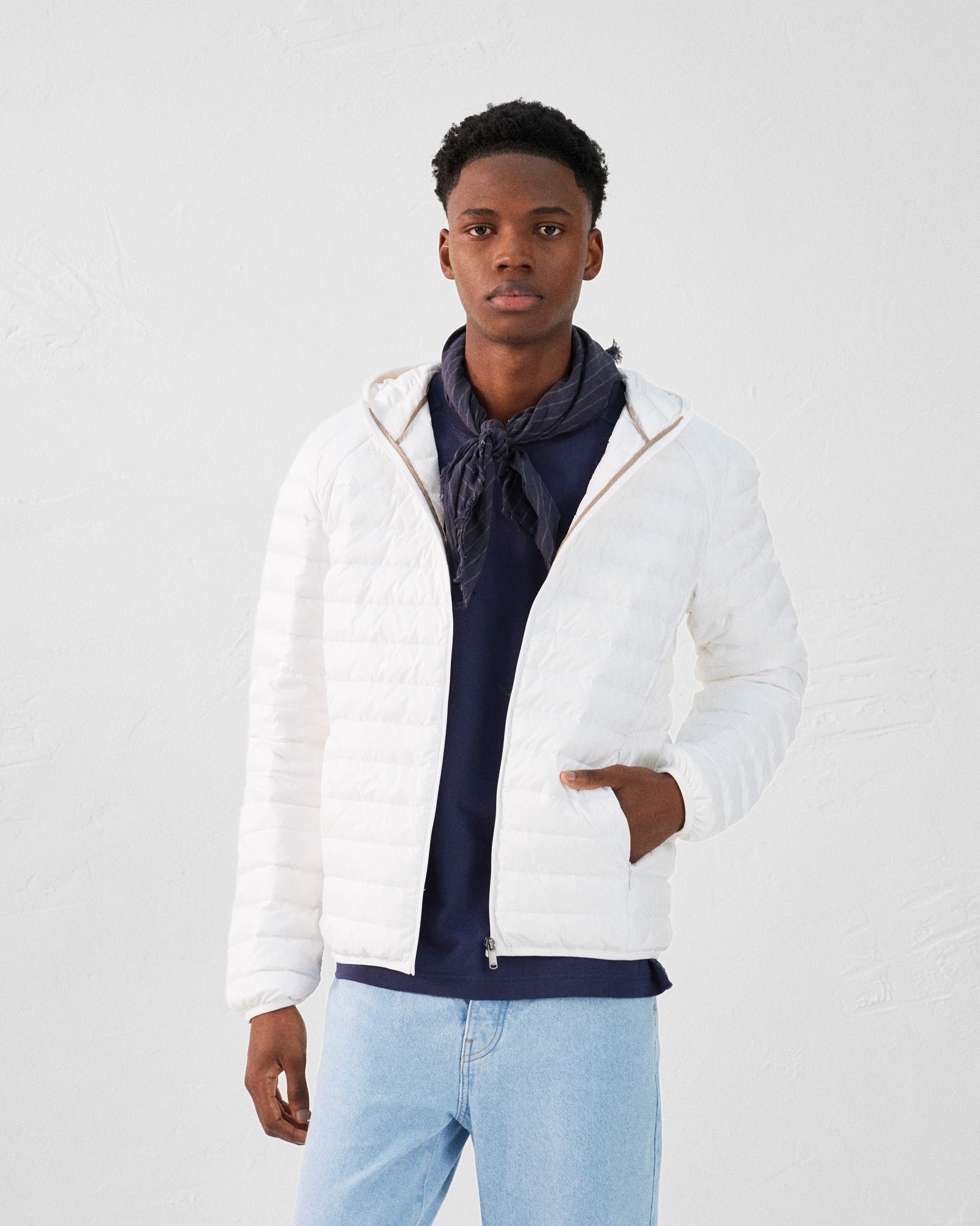 Lightweight hooded puffer jacket nico JOTT White
