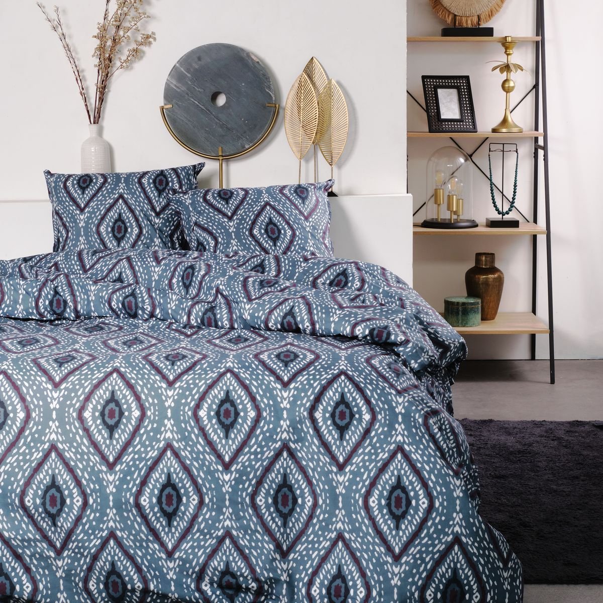 Printed cotton bed set TODAY LINGE DE MAISON Blue