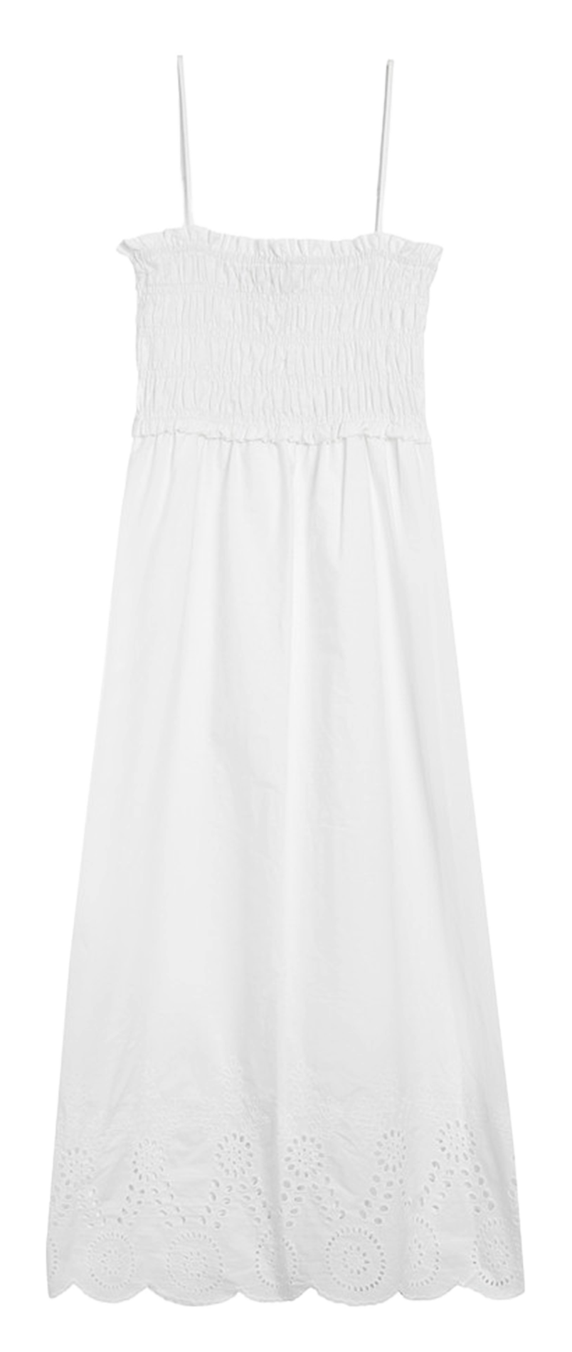 Long square neck cotton dress GRACE ET MILA White