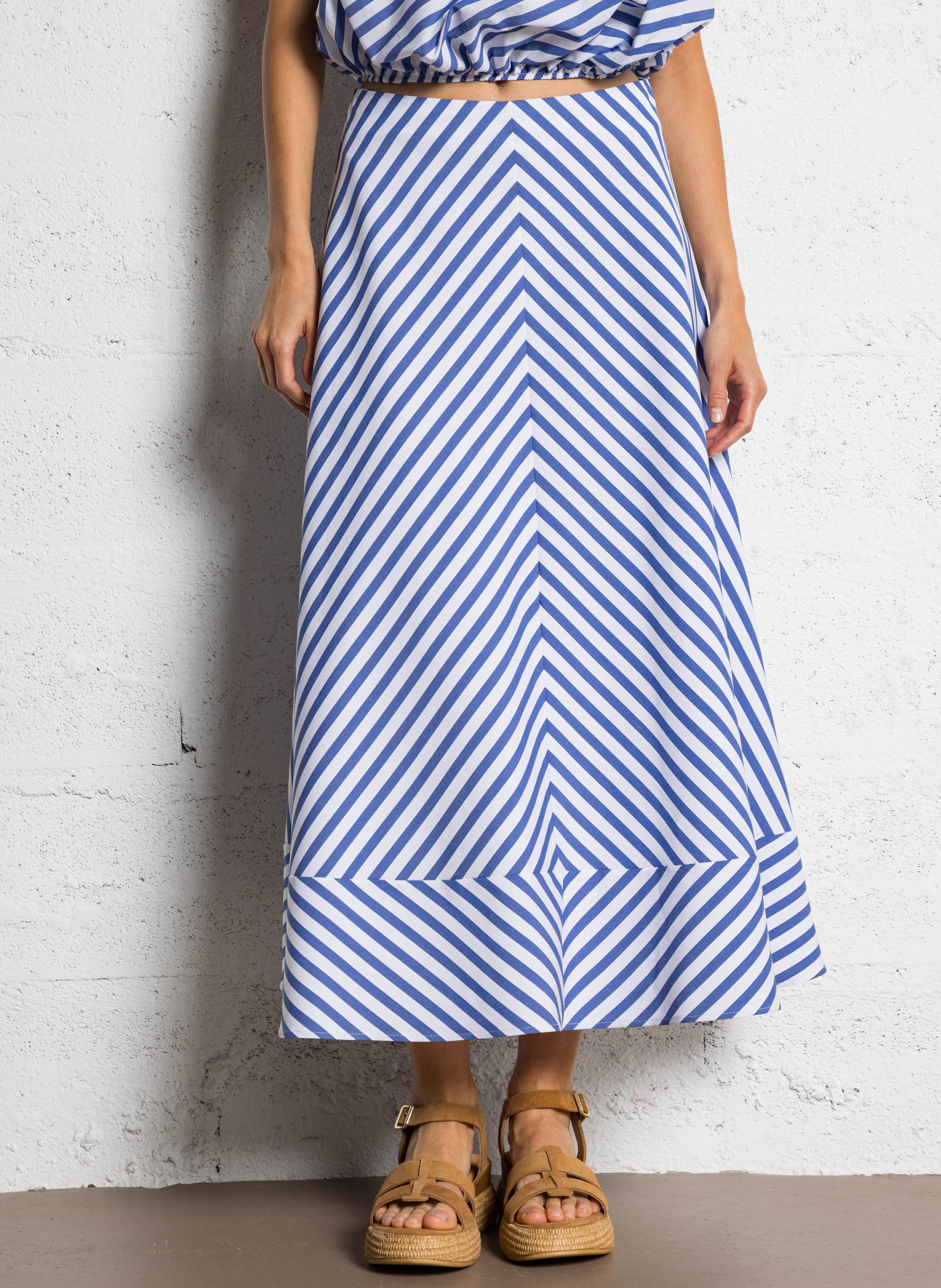Striped long skirt in blended cotton IMPERIAL Multicolored