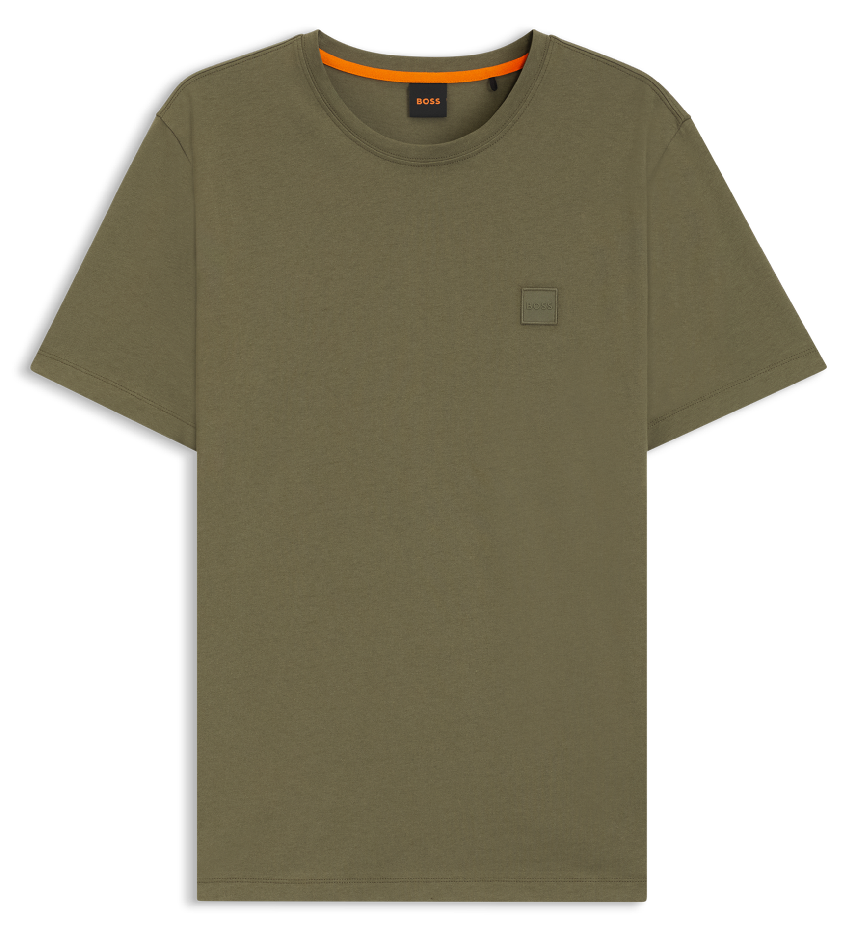 Short-sleeved round-neck cotton T-shirt BOSS Khaki
