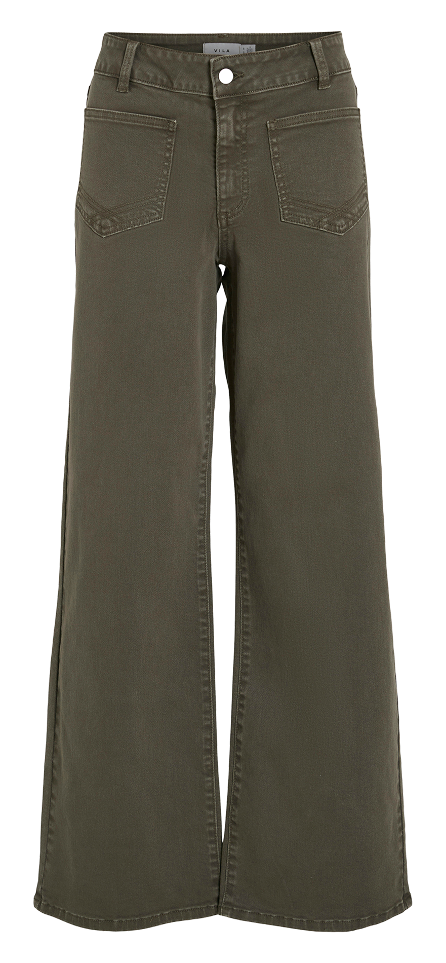 Cotton-blend wide-leg jeans VILA Green