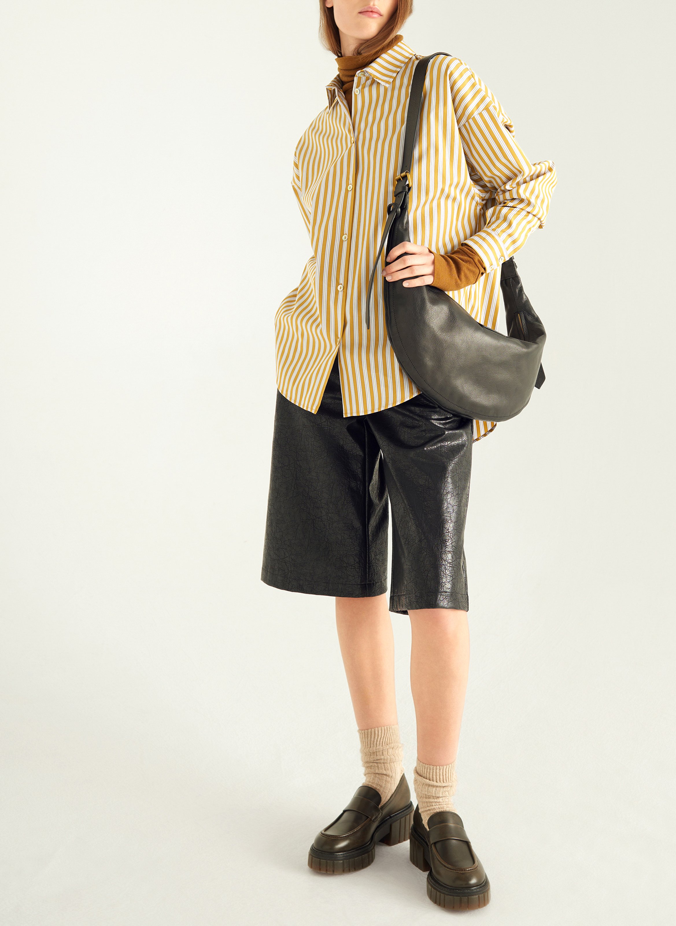 Blouse met klassieke kraag COTELAC Bruin