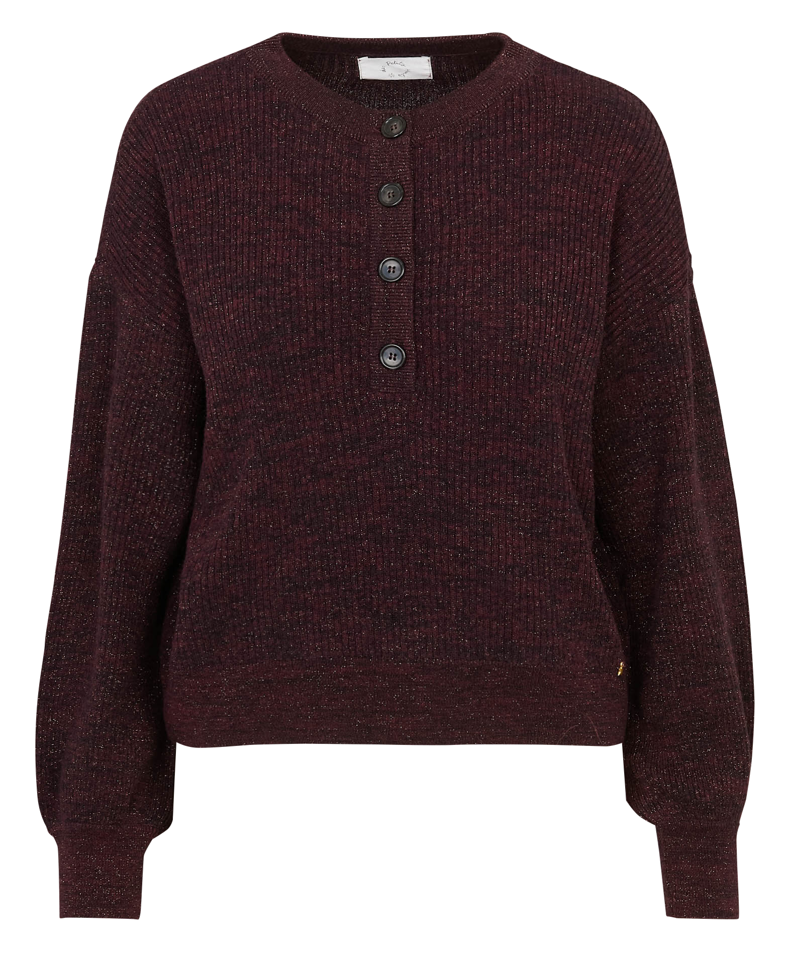 Pull droit pailleté en maille côtes DES PETITS HAUTS Bleu