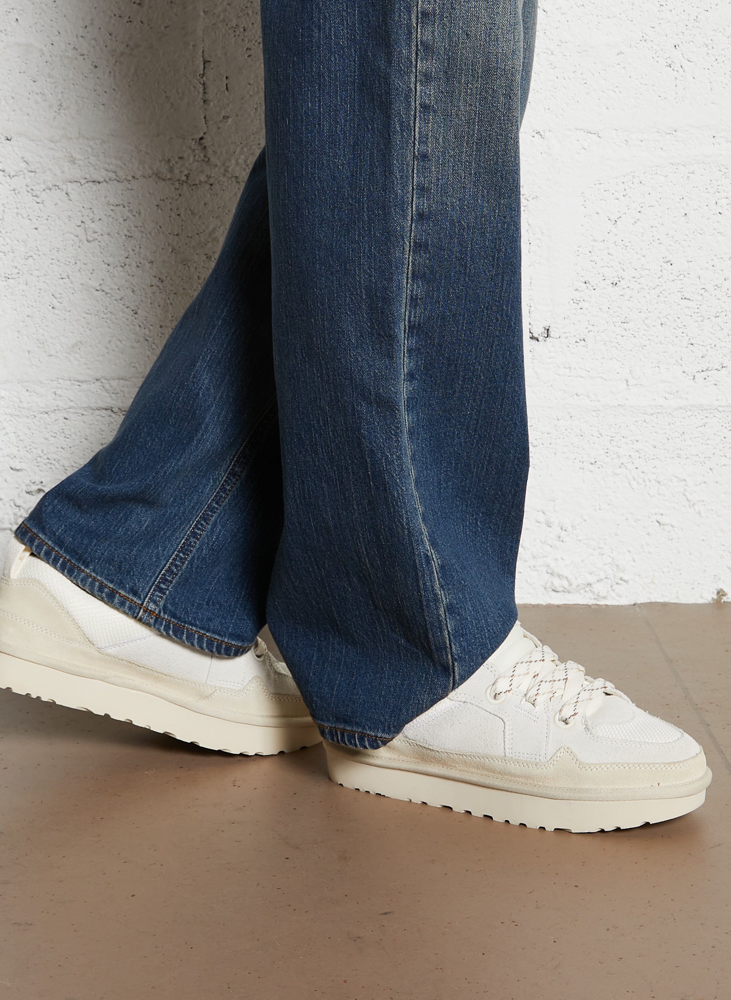 Baskets bassses compensées bi-matière UGG Blanc