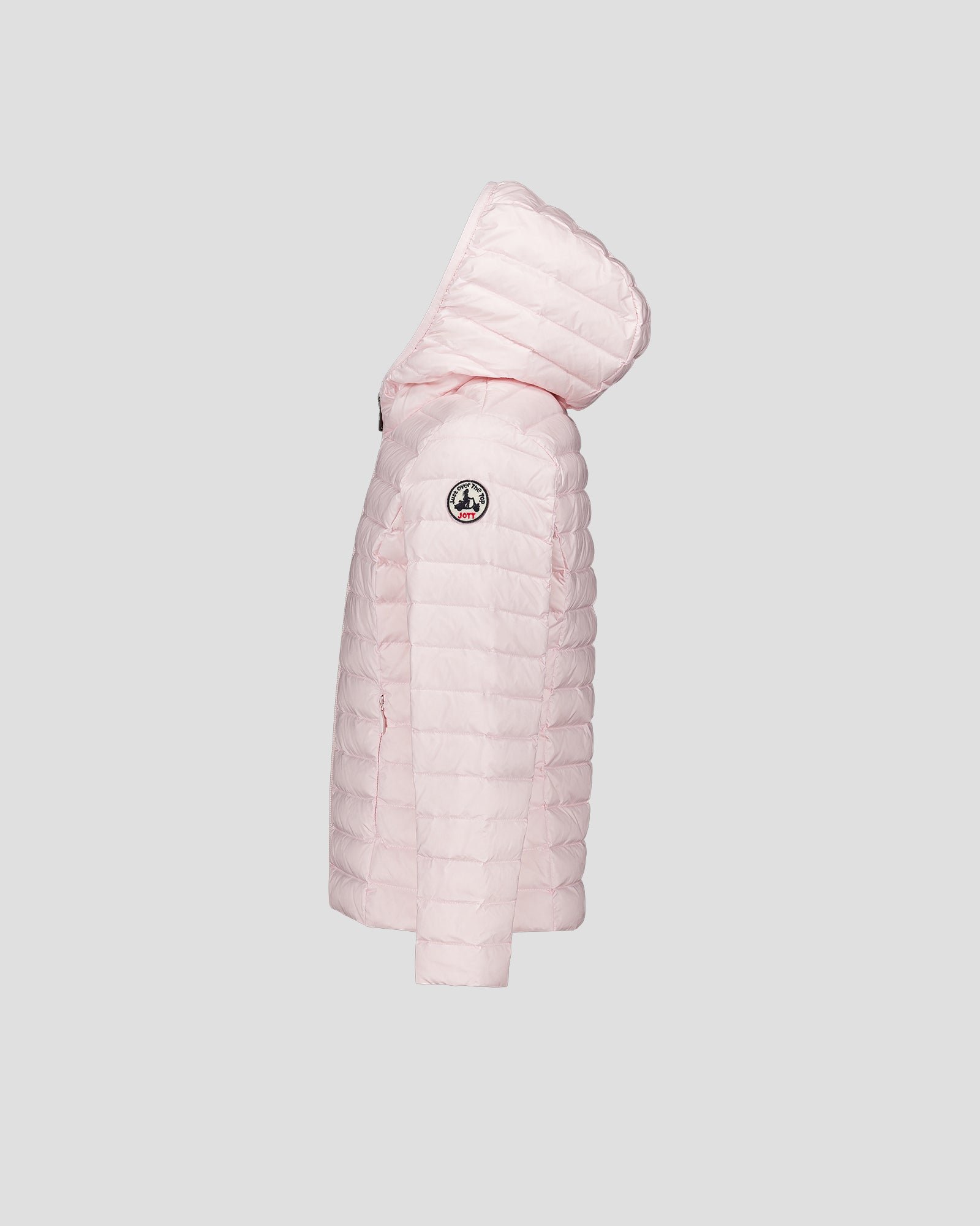 Light hooded child's puffer jacket in petal pink Carla JOTT Pink