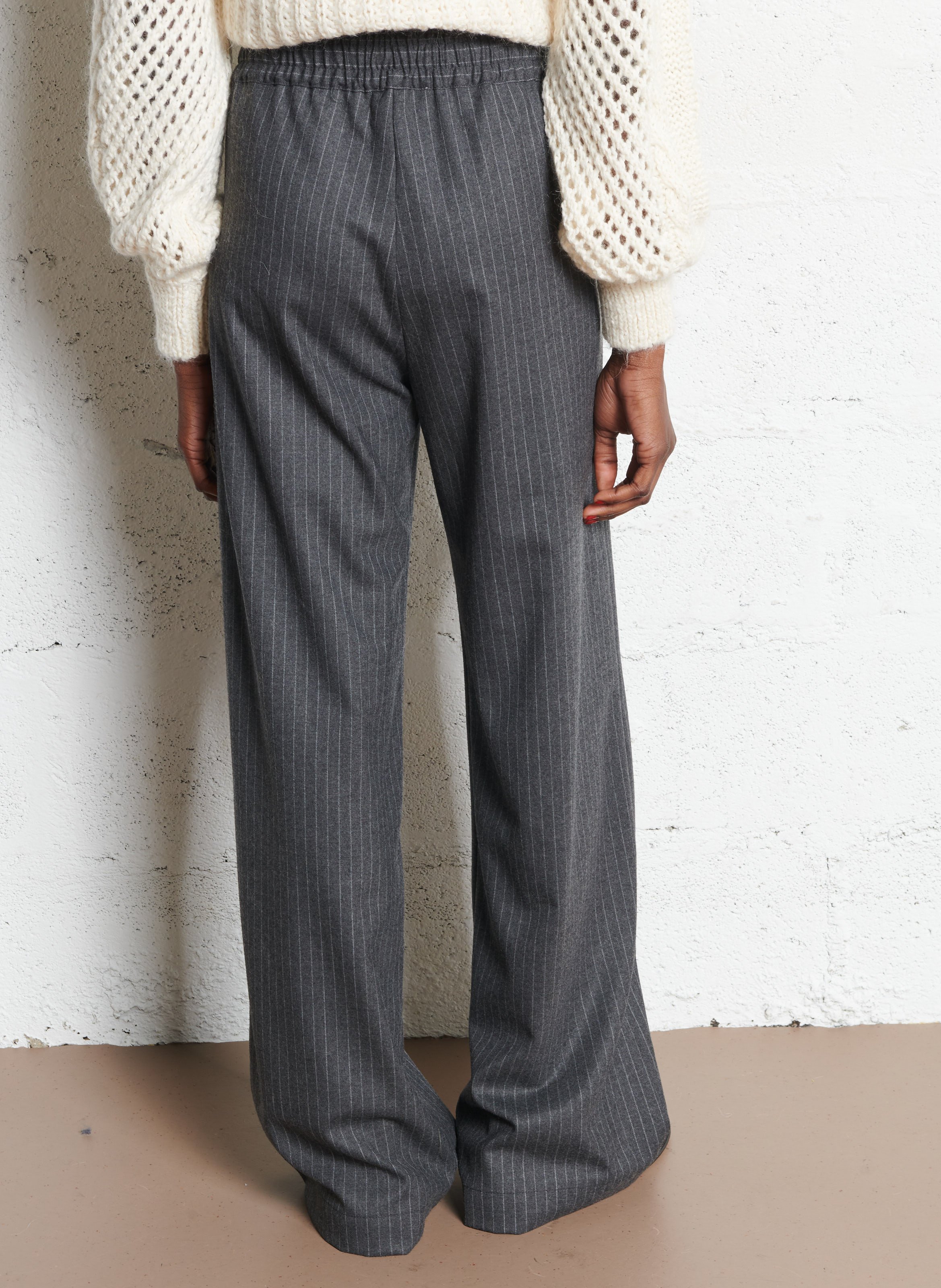 Straight striped trousers  DES PETITS HAUTS Grey