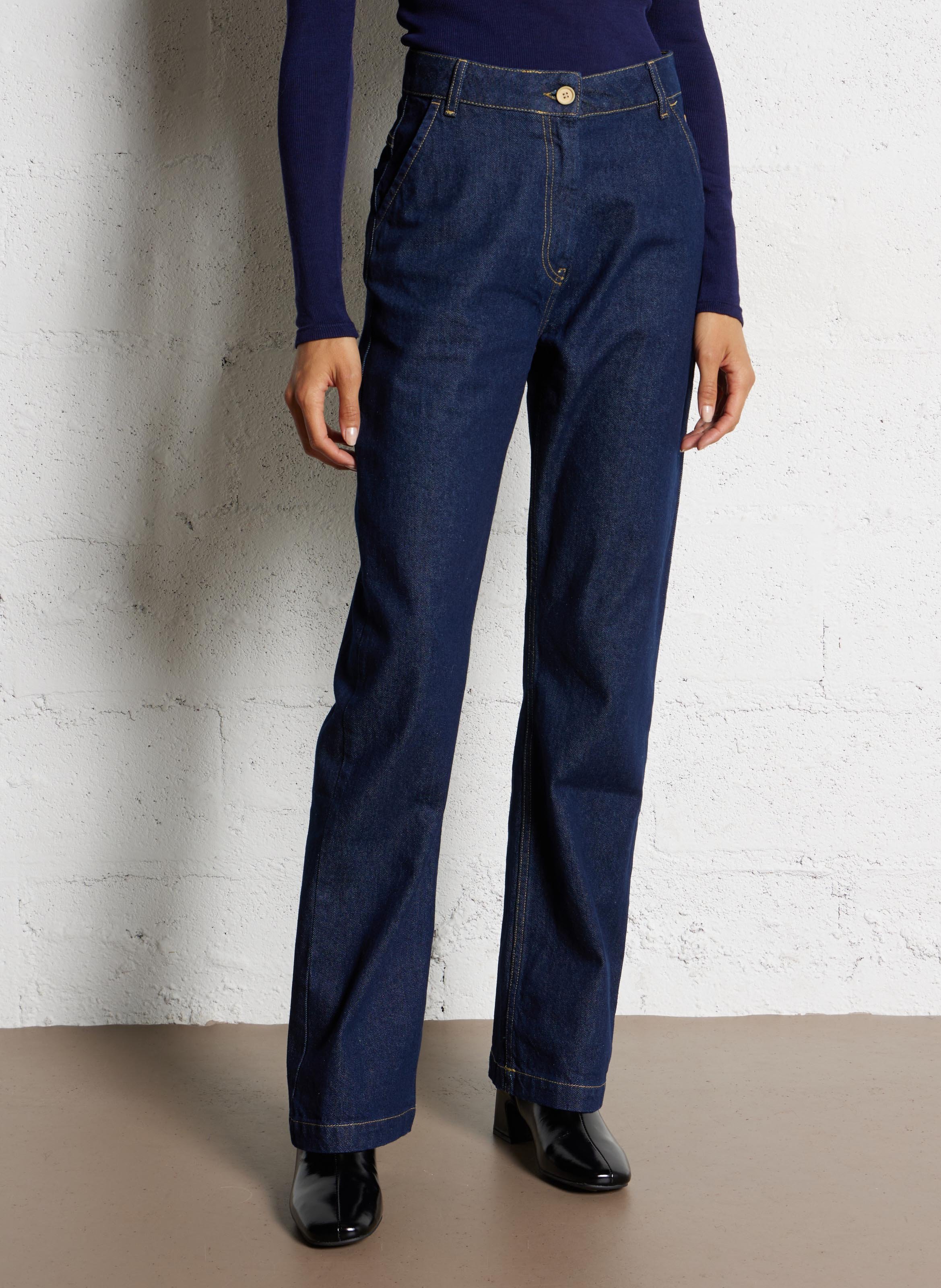 High-rise flared cotton jeans ARMOR LUX Blue