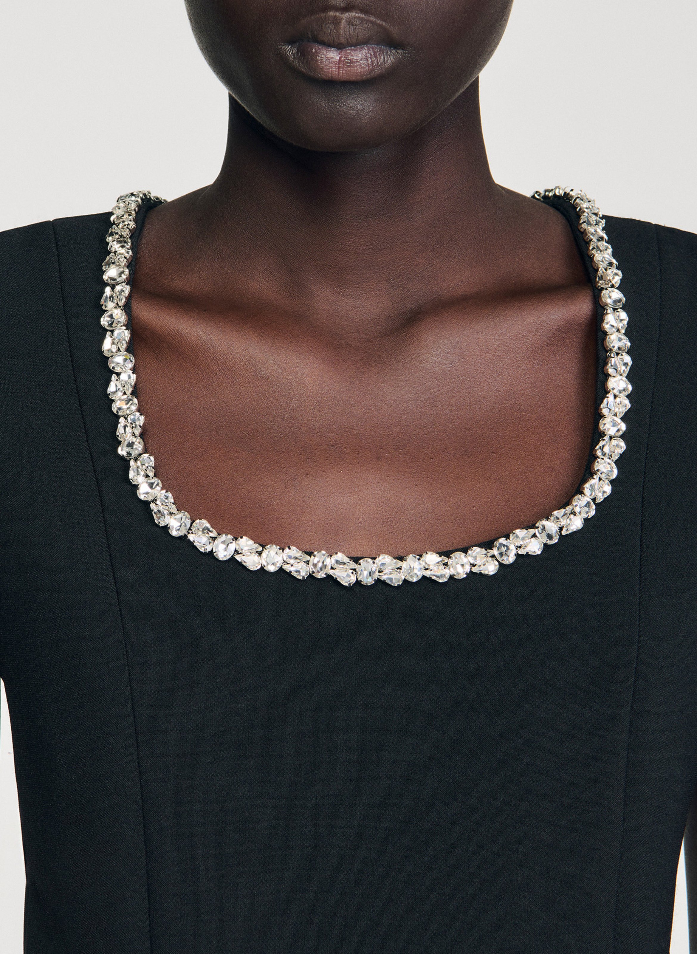 Korte jurk met ronde hals SANDRO Zwart