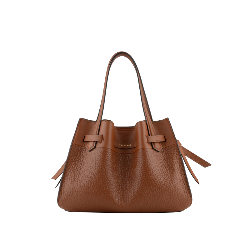 Handbag - cowhide leather POURCHET Brown