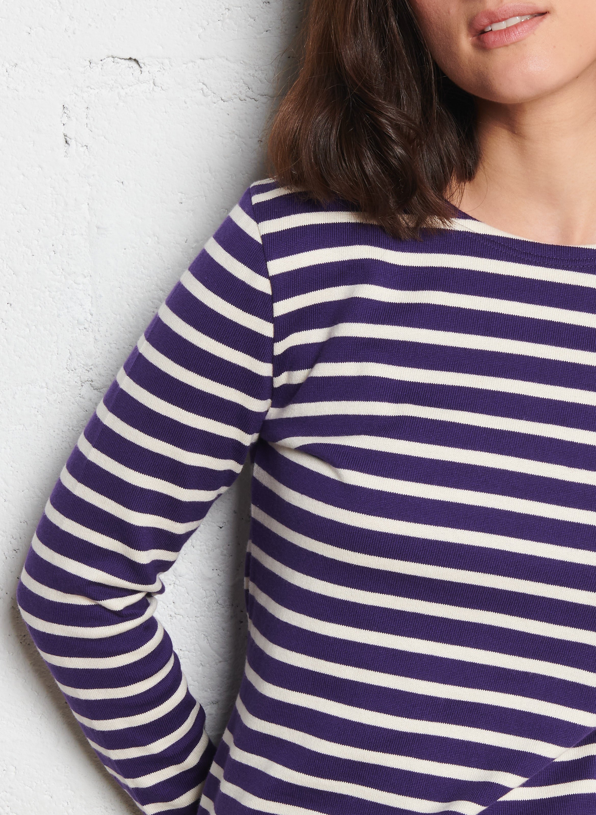 Tee-shirt col rond rayé en coton ARMOR LUX Bleu