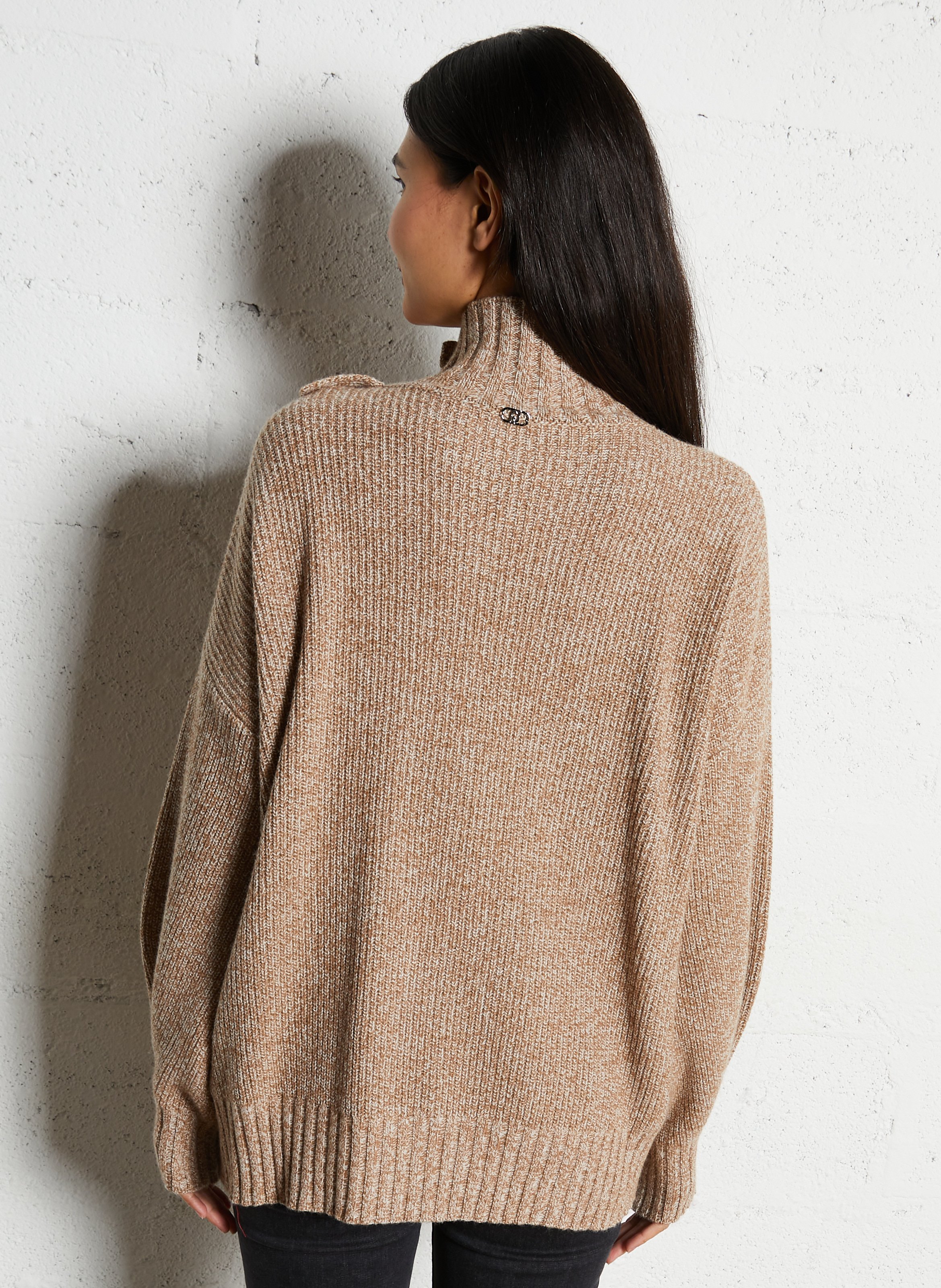 Pull ample à col montnant  LIU JO Beige