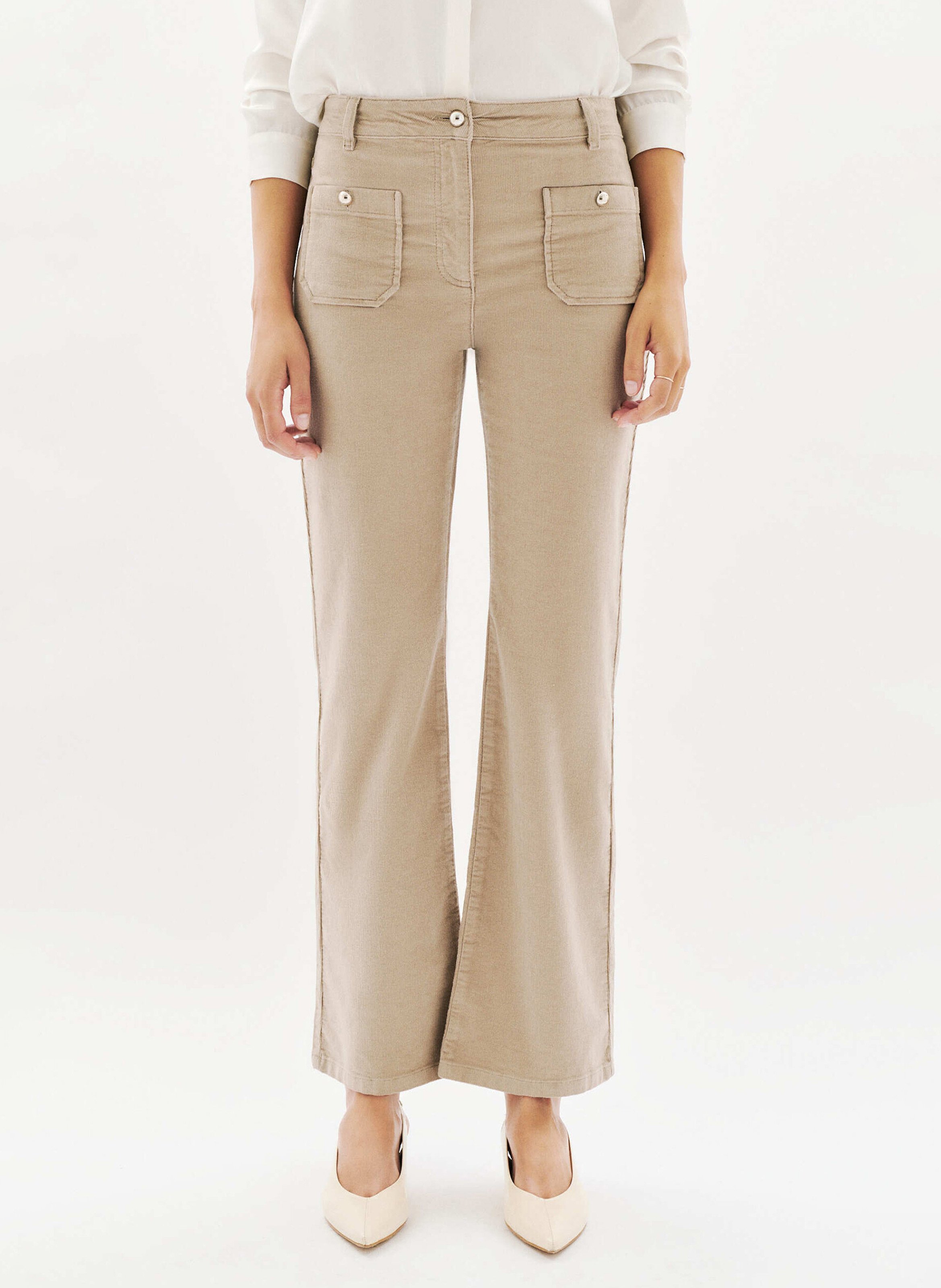 Bootcut velvet pants CAROLL Grey