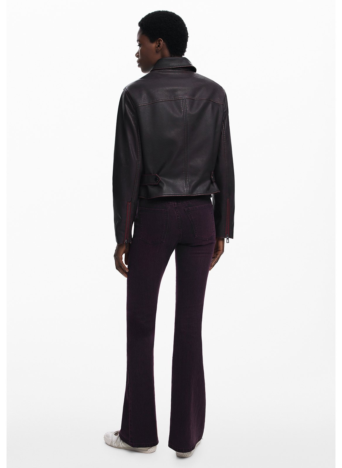 Veste droite zippée effet cuir DESIGUAL Rouge