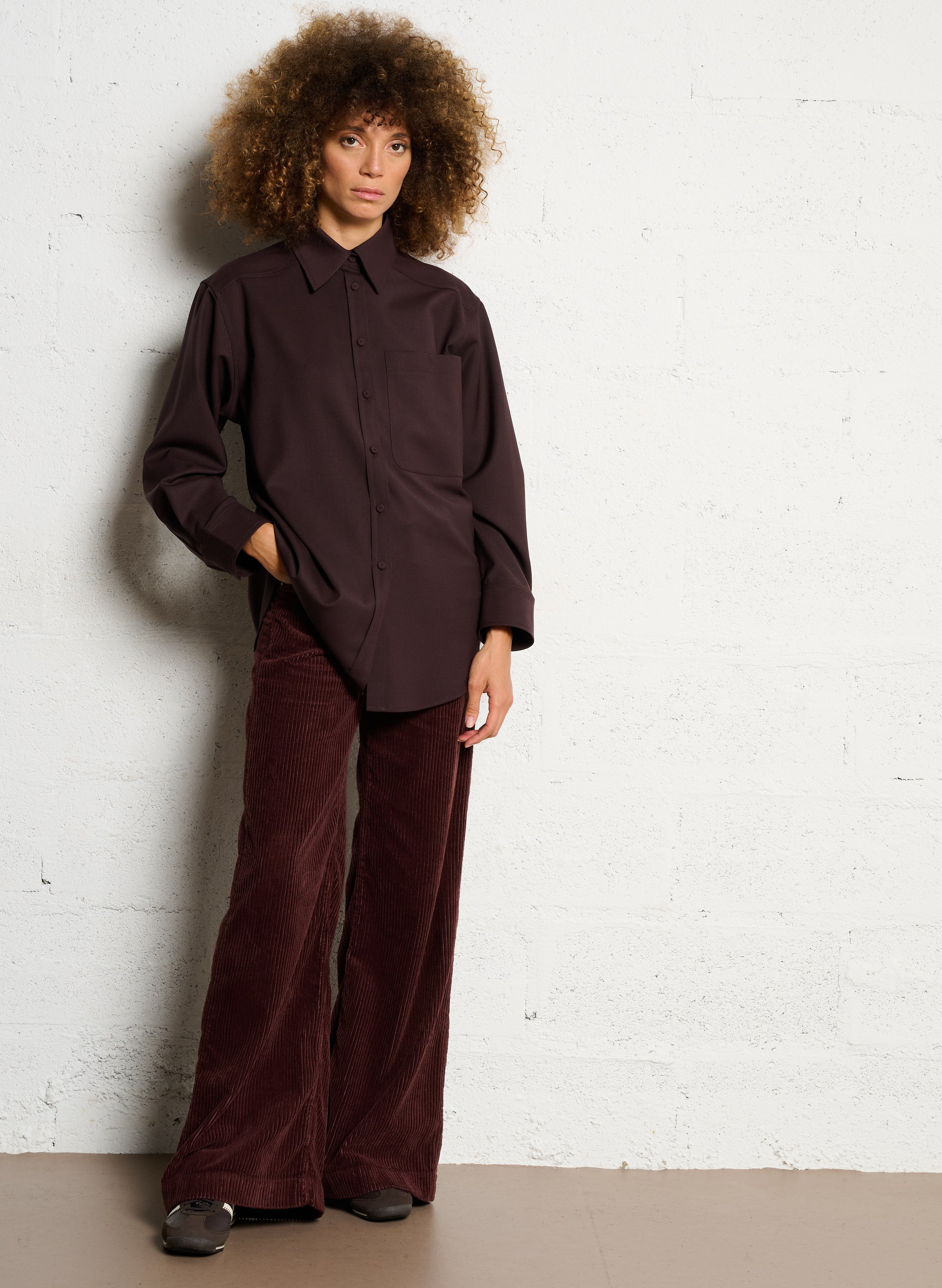 Chemise oversize col classique MARGAUX LONNBERG Marron