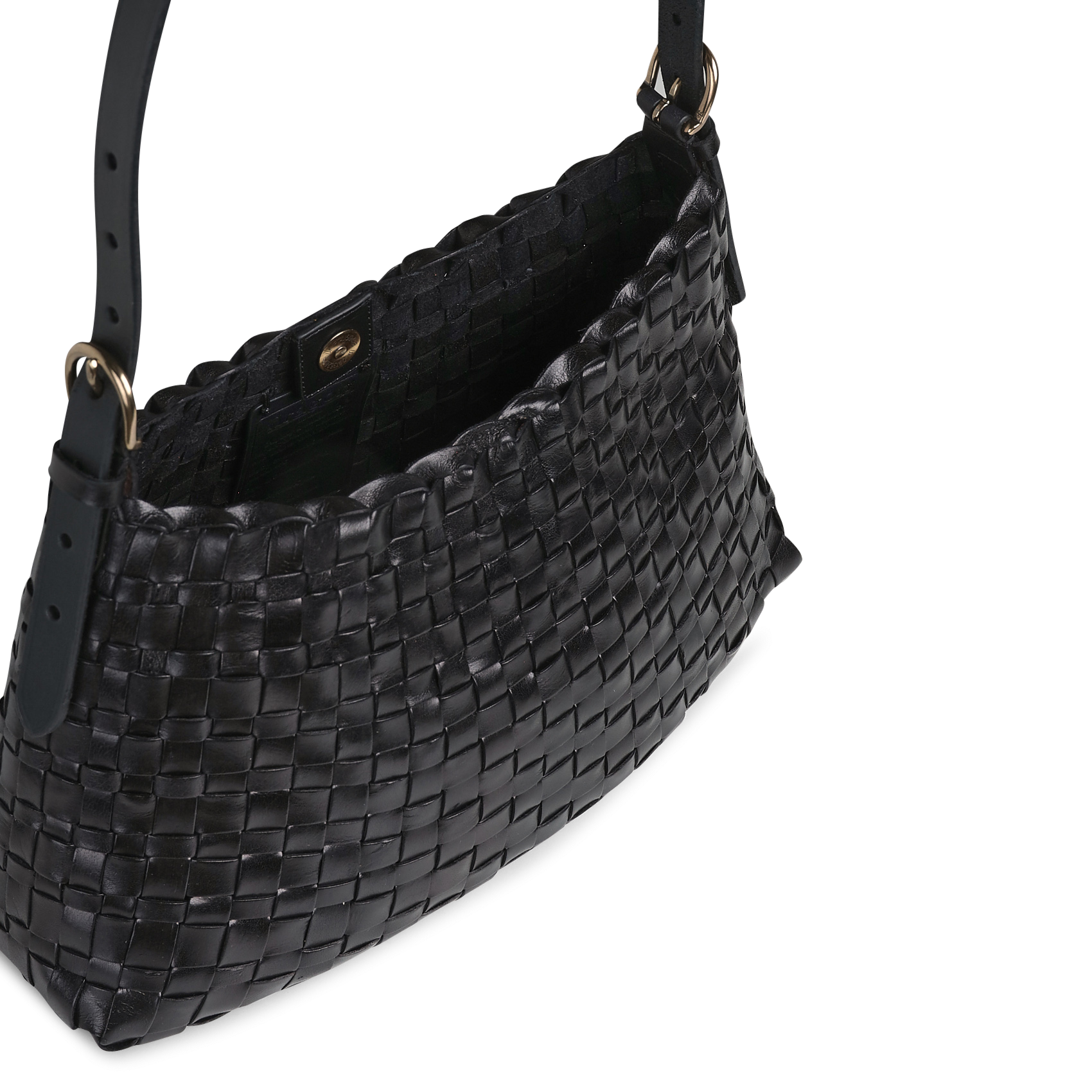 Woven leather shoulder bag DRAGON DIFFUSION Black