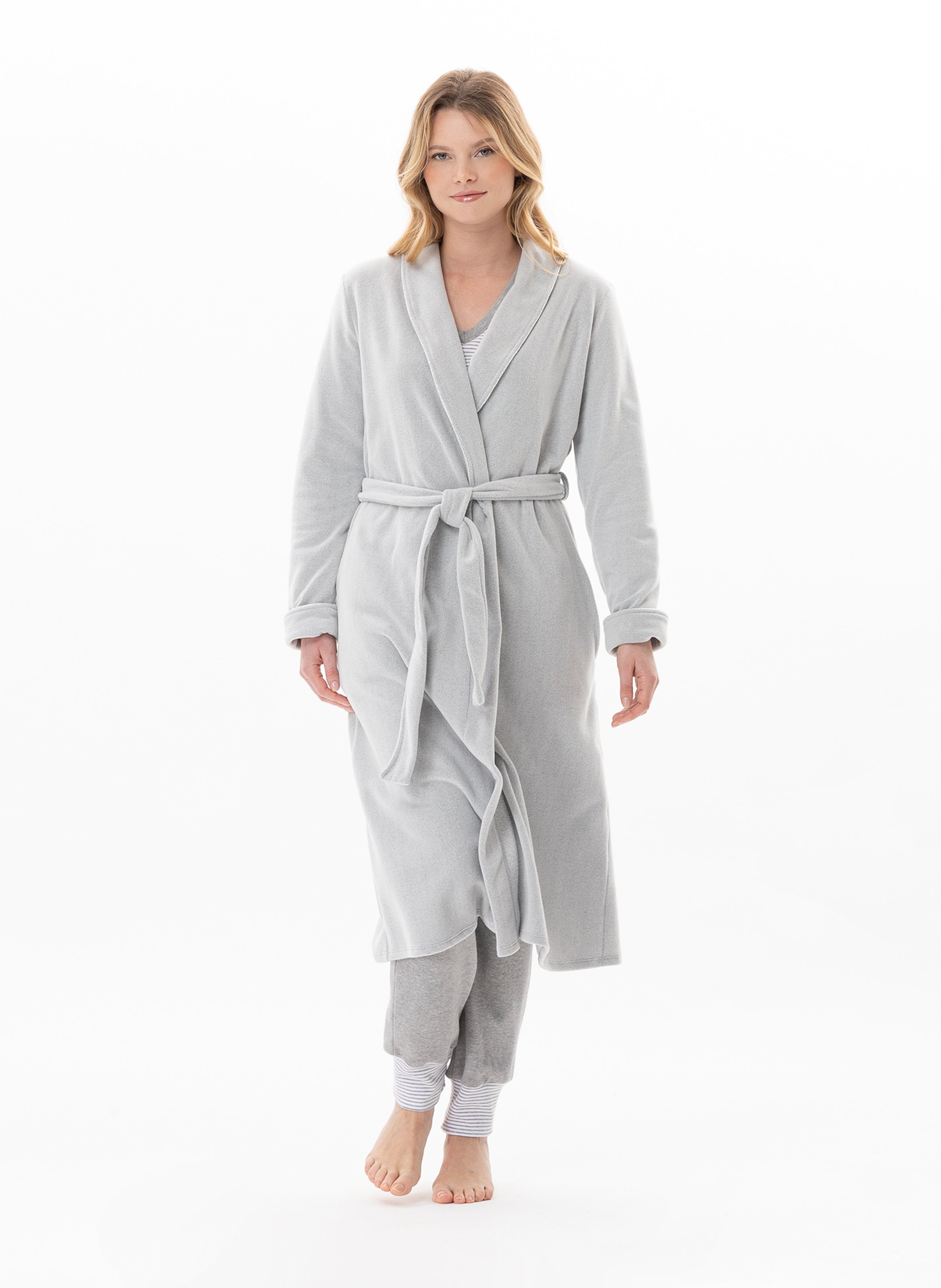 Microfleece bathrobe LE CHAT Grey
