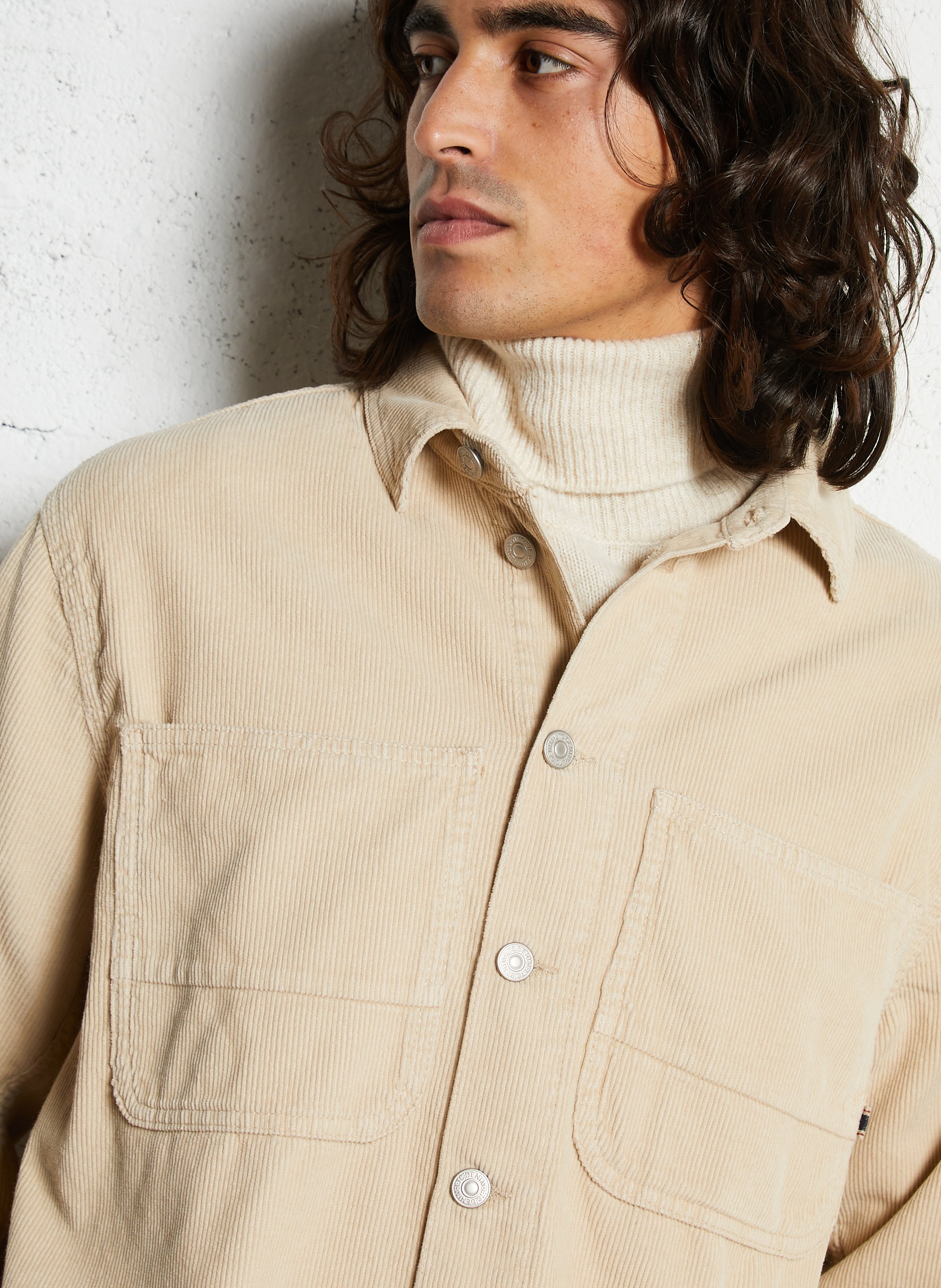 Overshirt dritta in cotone a coste LE TEMPS DES CERISES Beige
