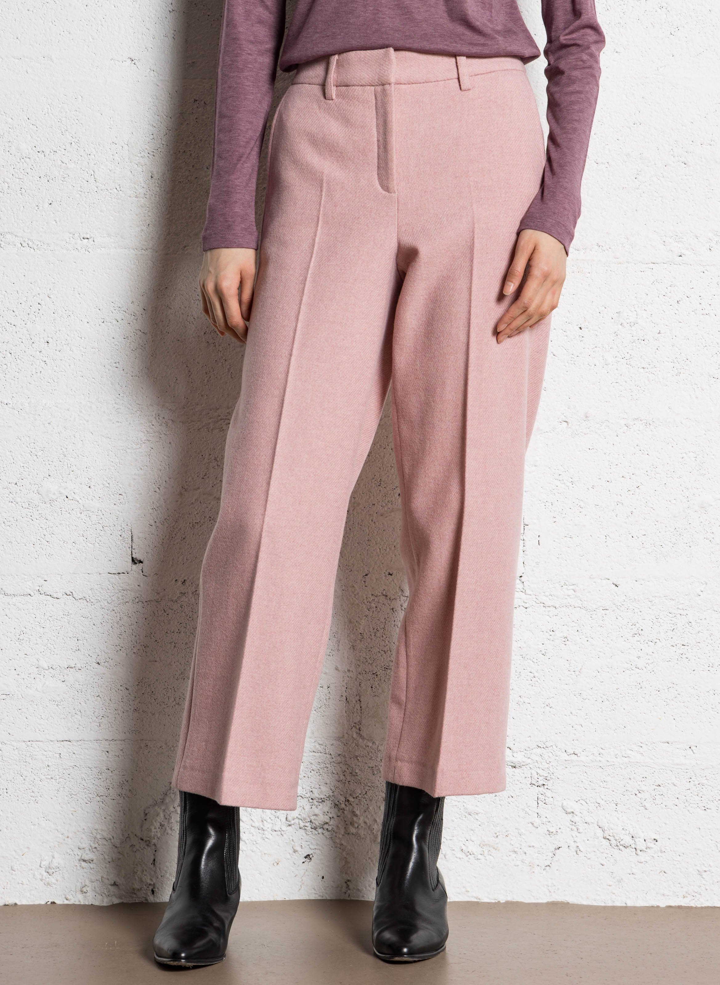 Pantalon droit en laine mélangée MAISON 123 Rose
