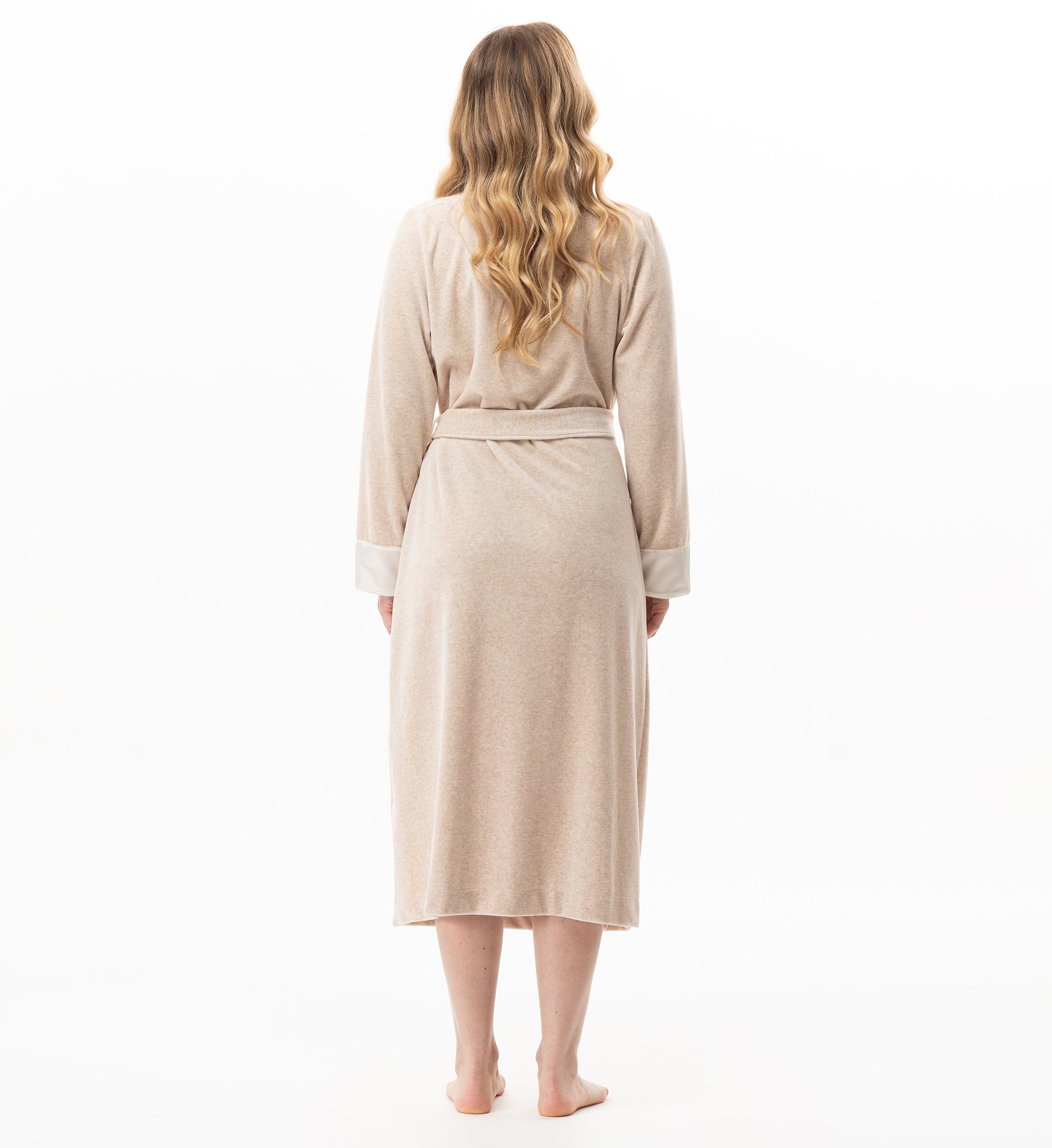 Crossed velvet dressing gown LE CHAT Beige