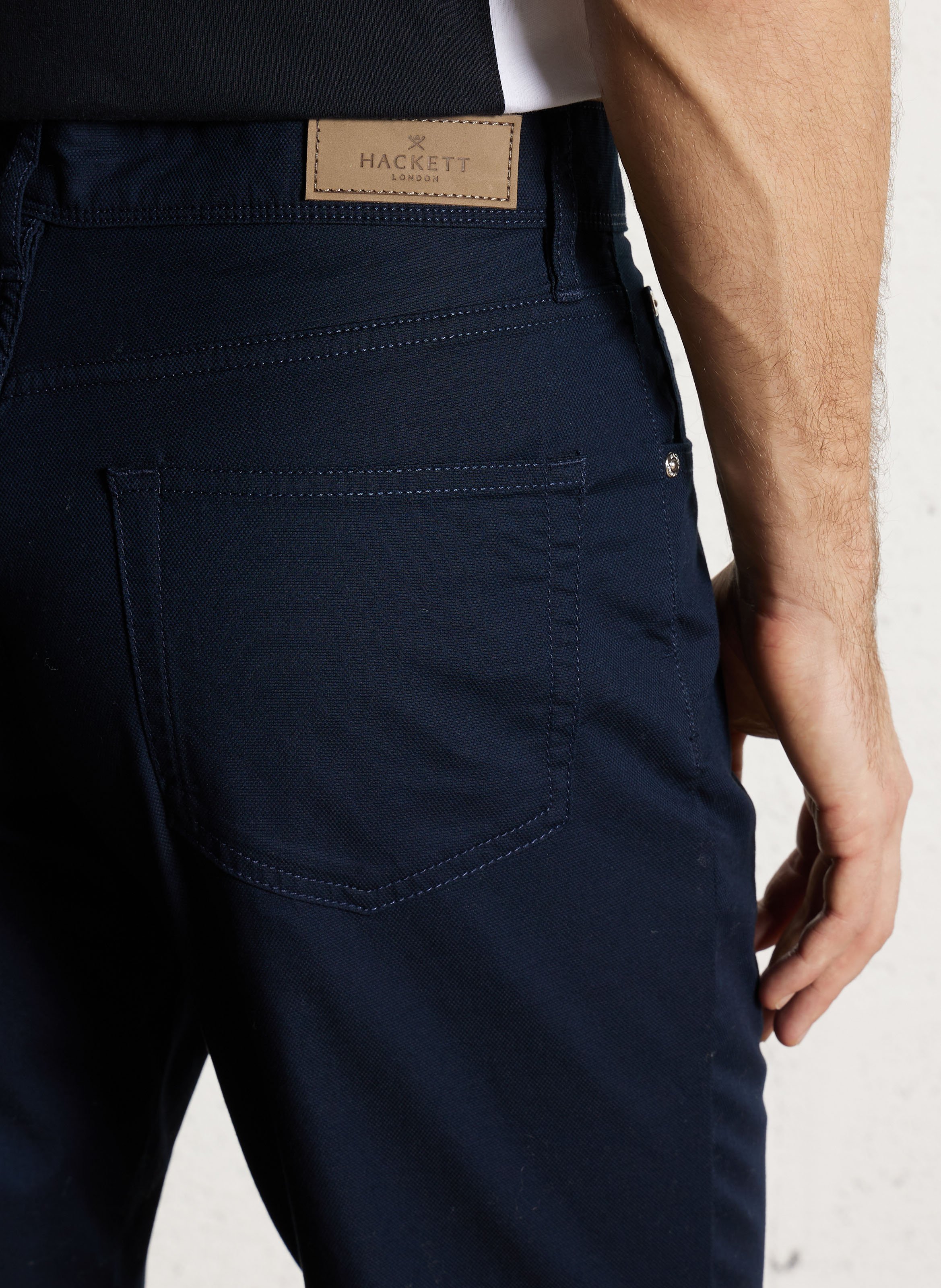 Rechte effen chino broek HACKETT Blauw