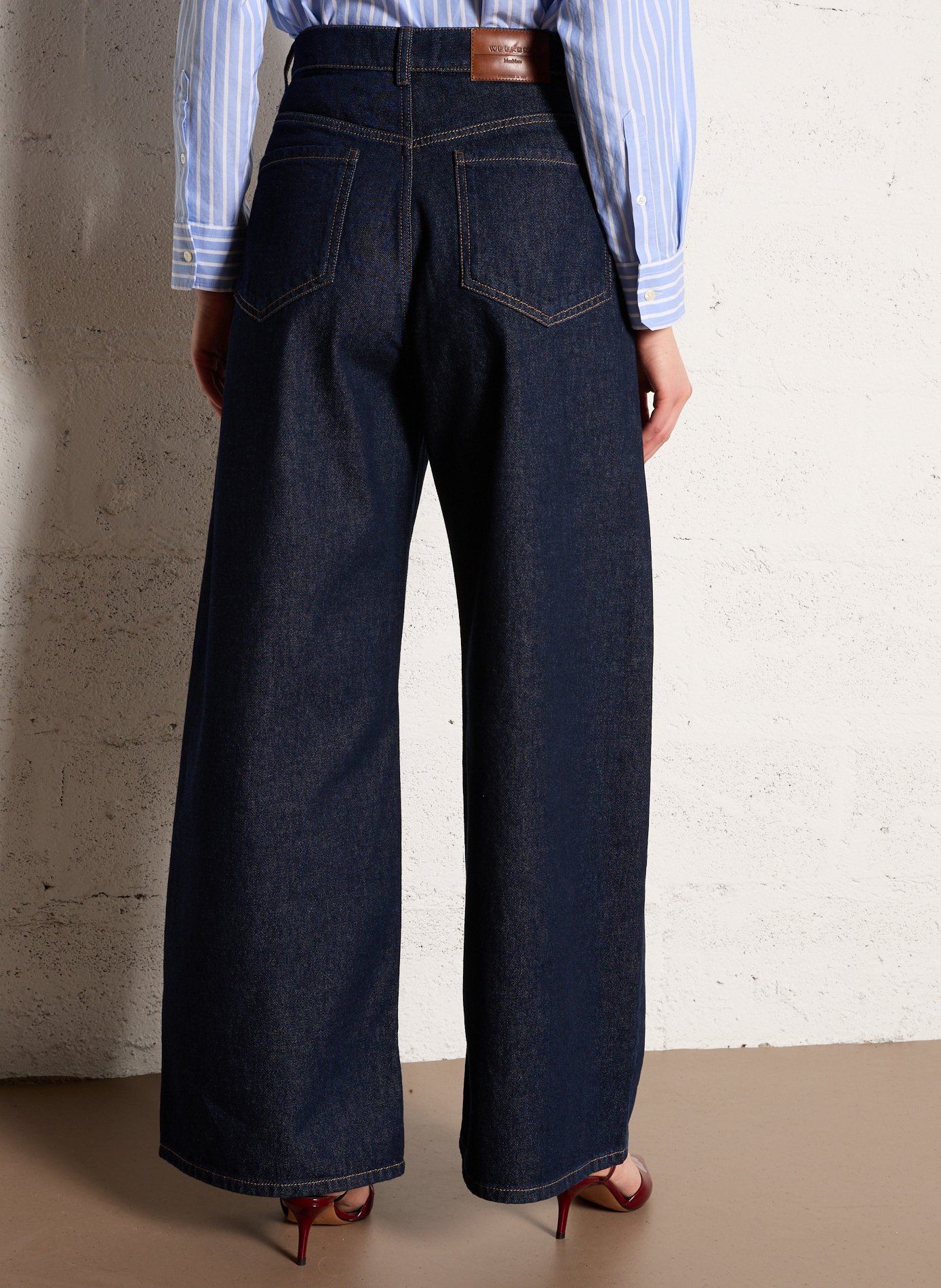 Weite High Waist Jeans Blau