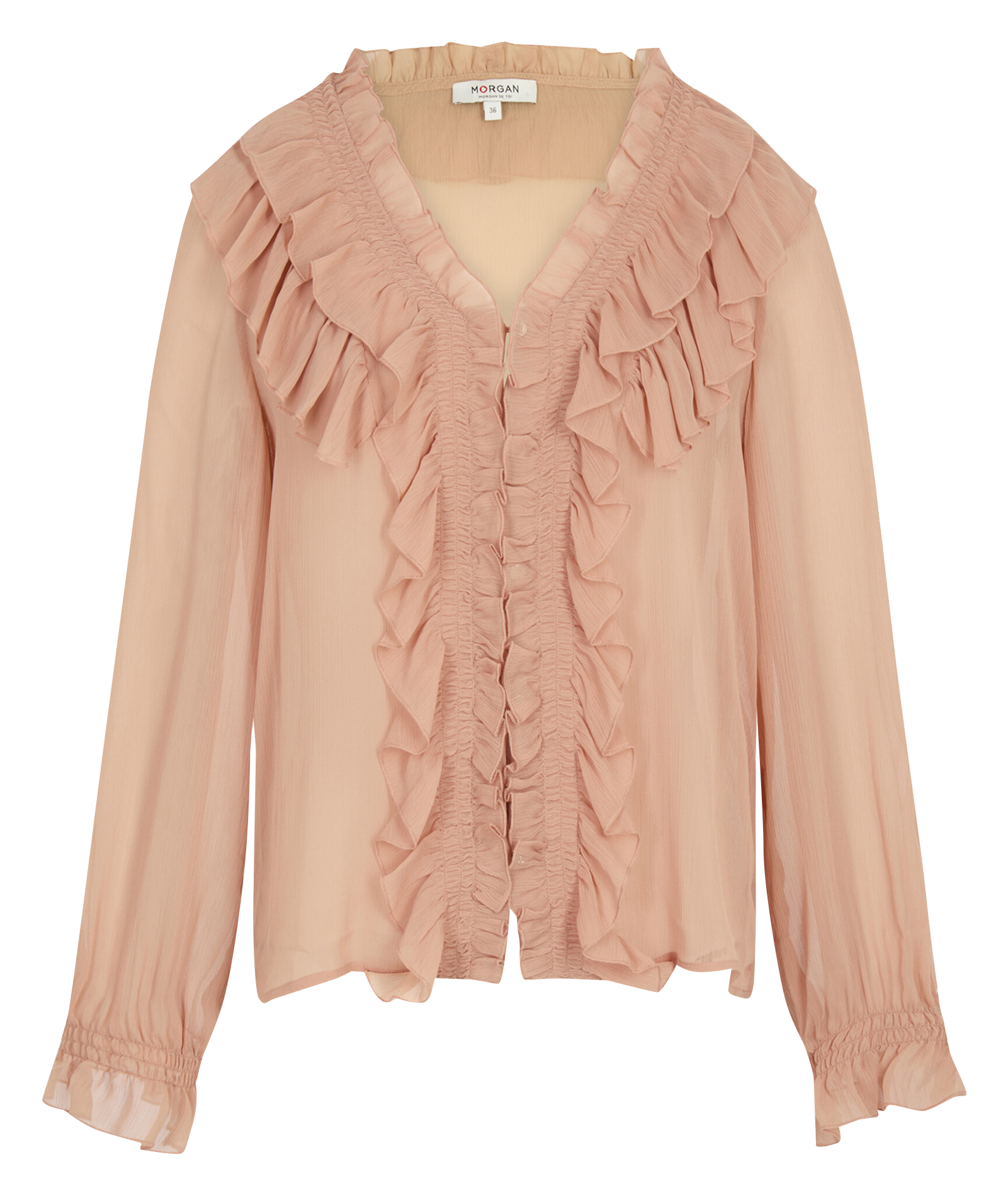 Chemise col V MORGAN Rose