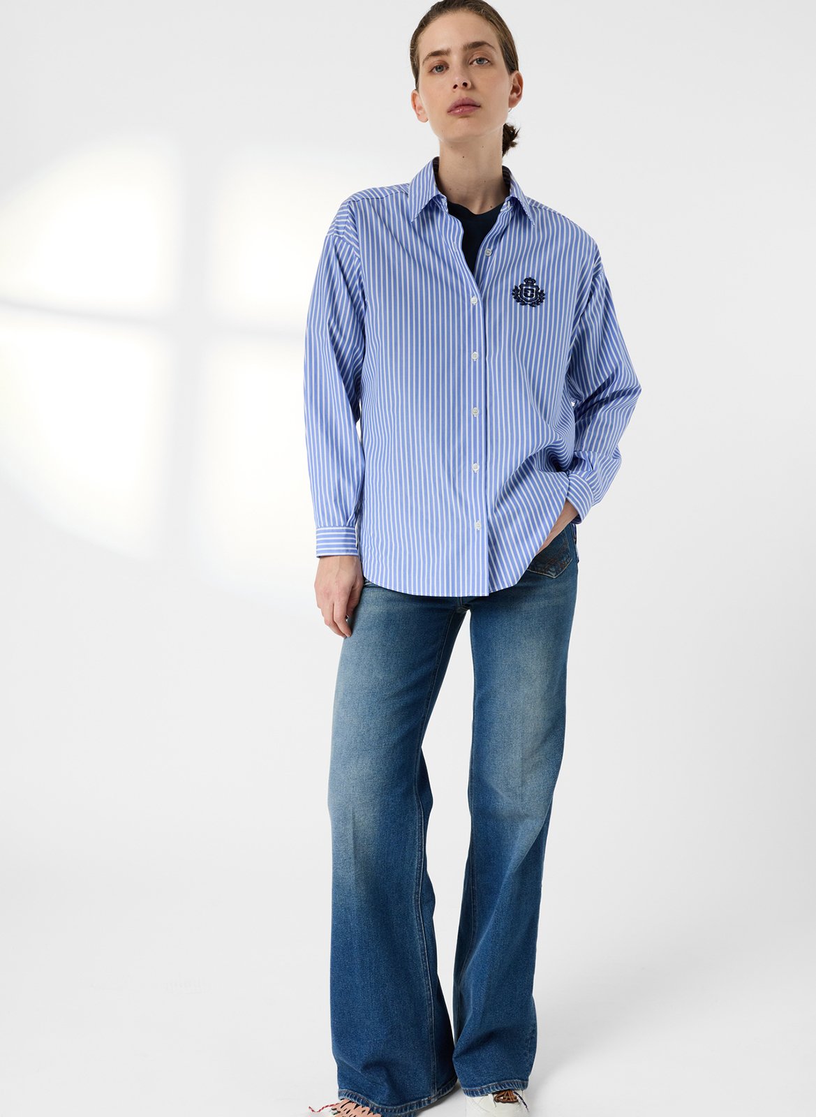 Chemise à rayures col classique GERARD DAREL Bleu