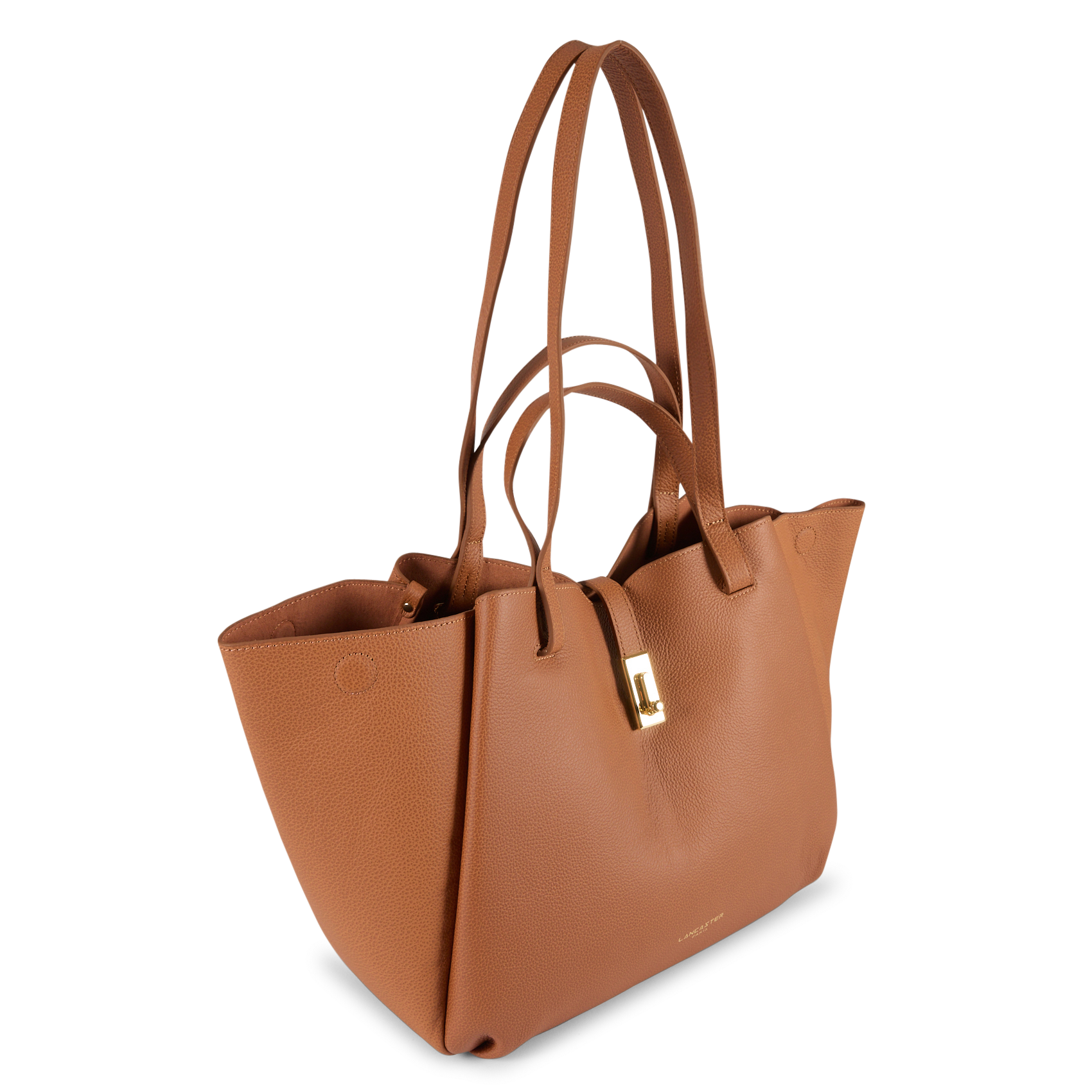 Cabas en cuir grainé LANCASTER PARIS Marron
