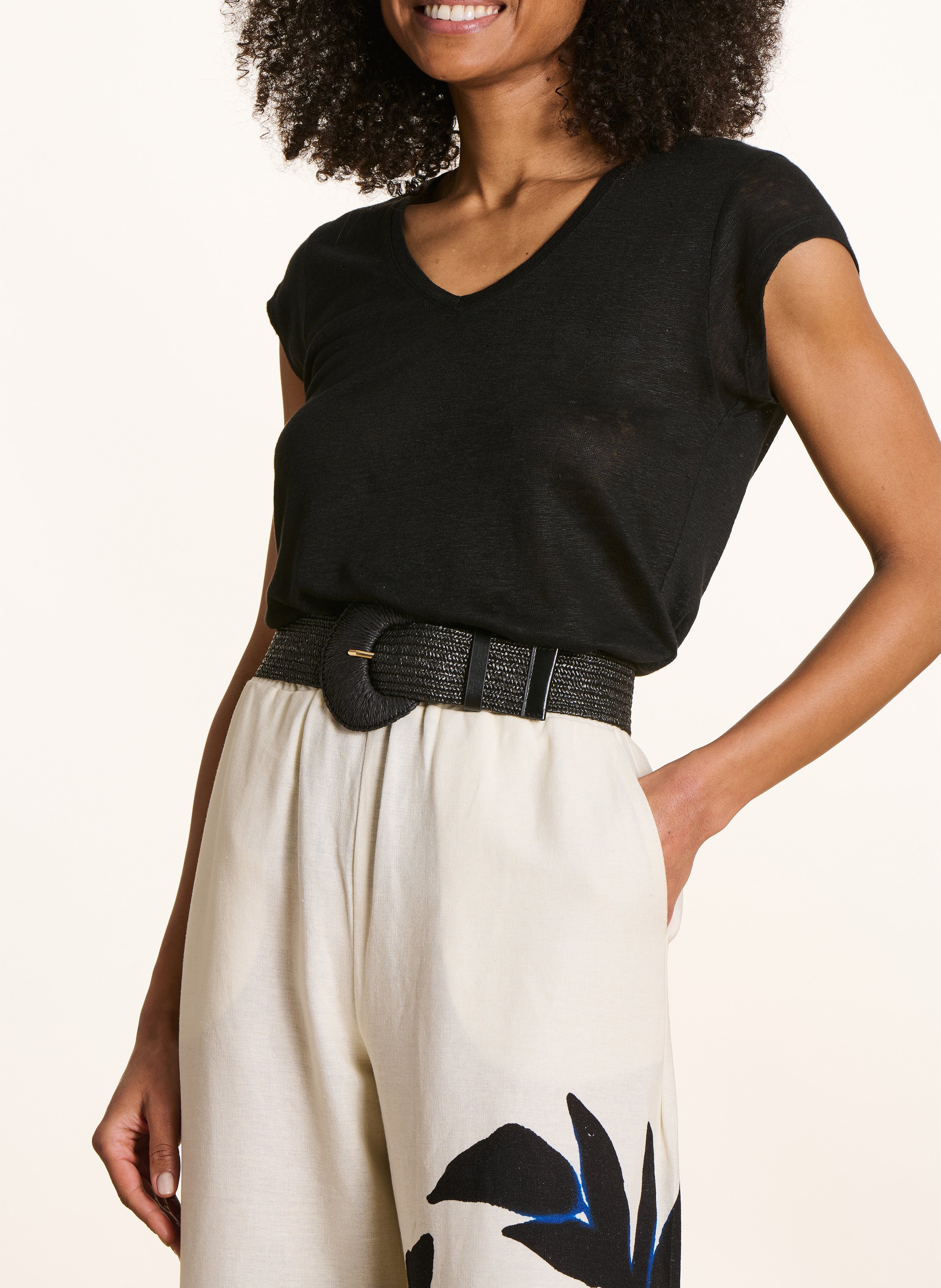 Ceinture large à boucle raphia LA FEE MARABOUTEE