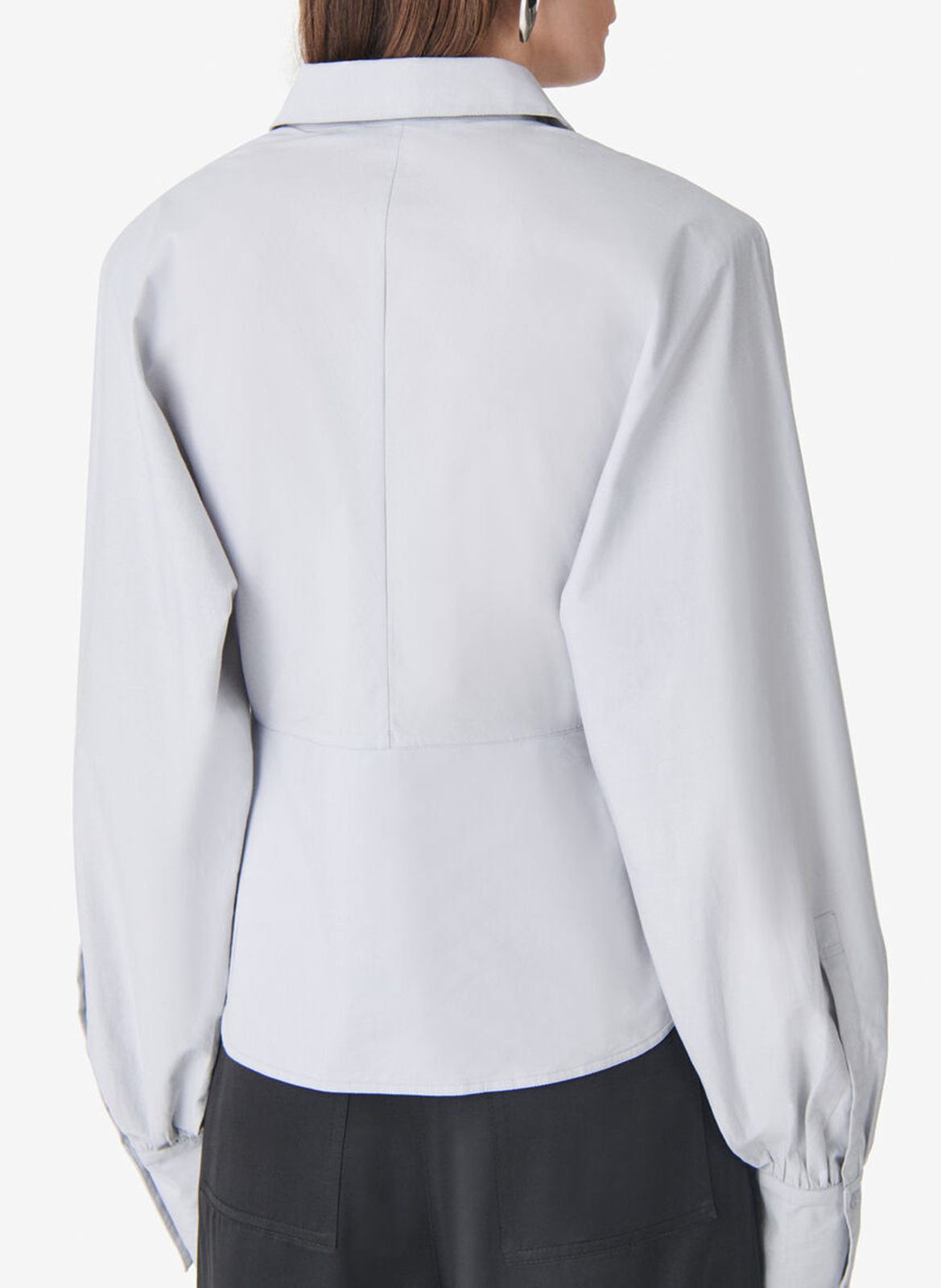 Blouse met klassieke kraag - katoenblend IRO Grijs