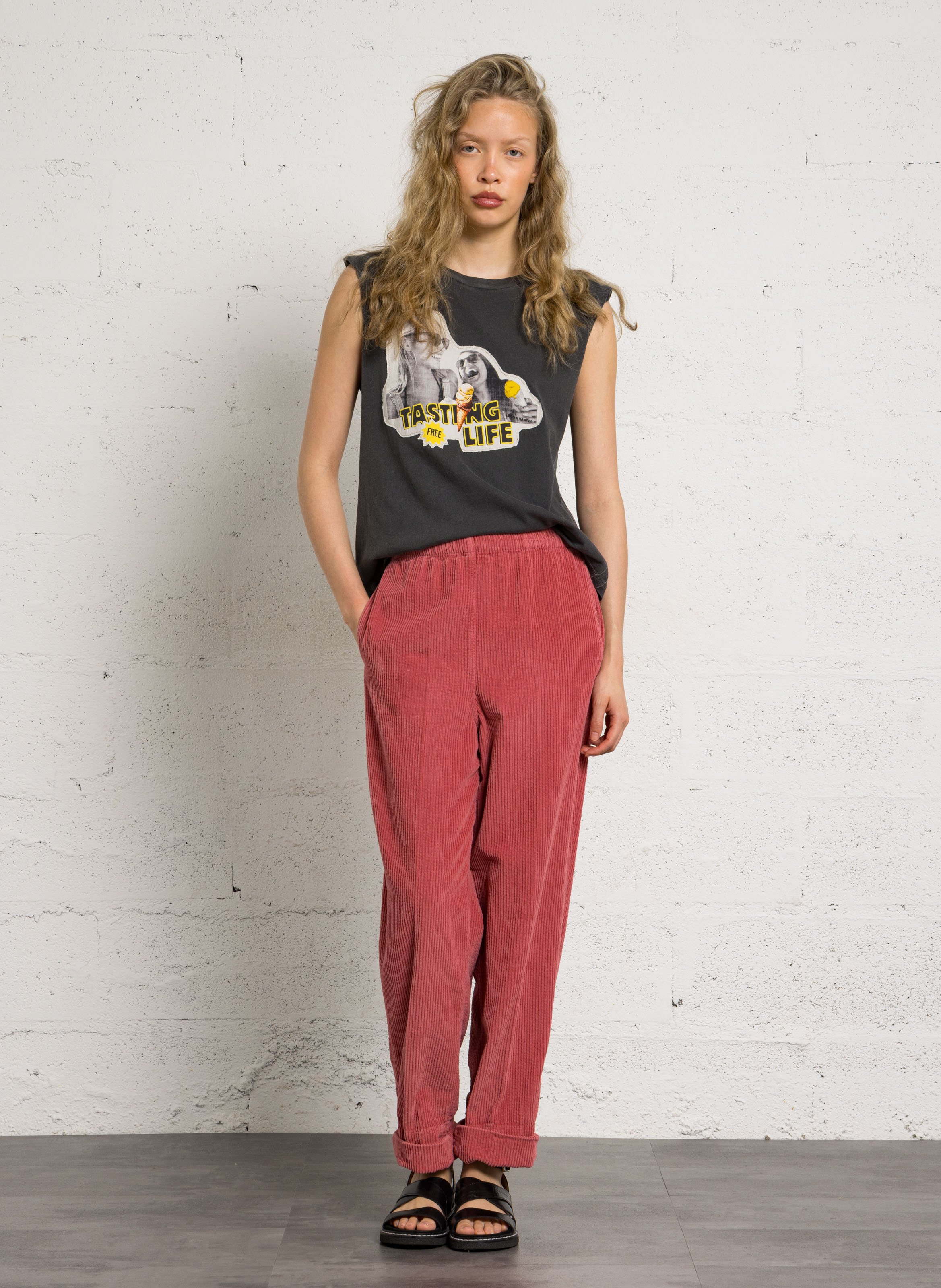 Round-neck organic cotton tank top LEON & HARPER Grey