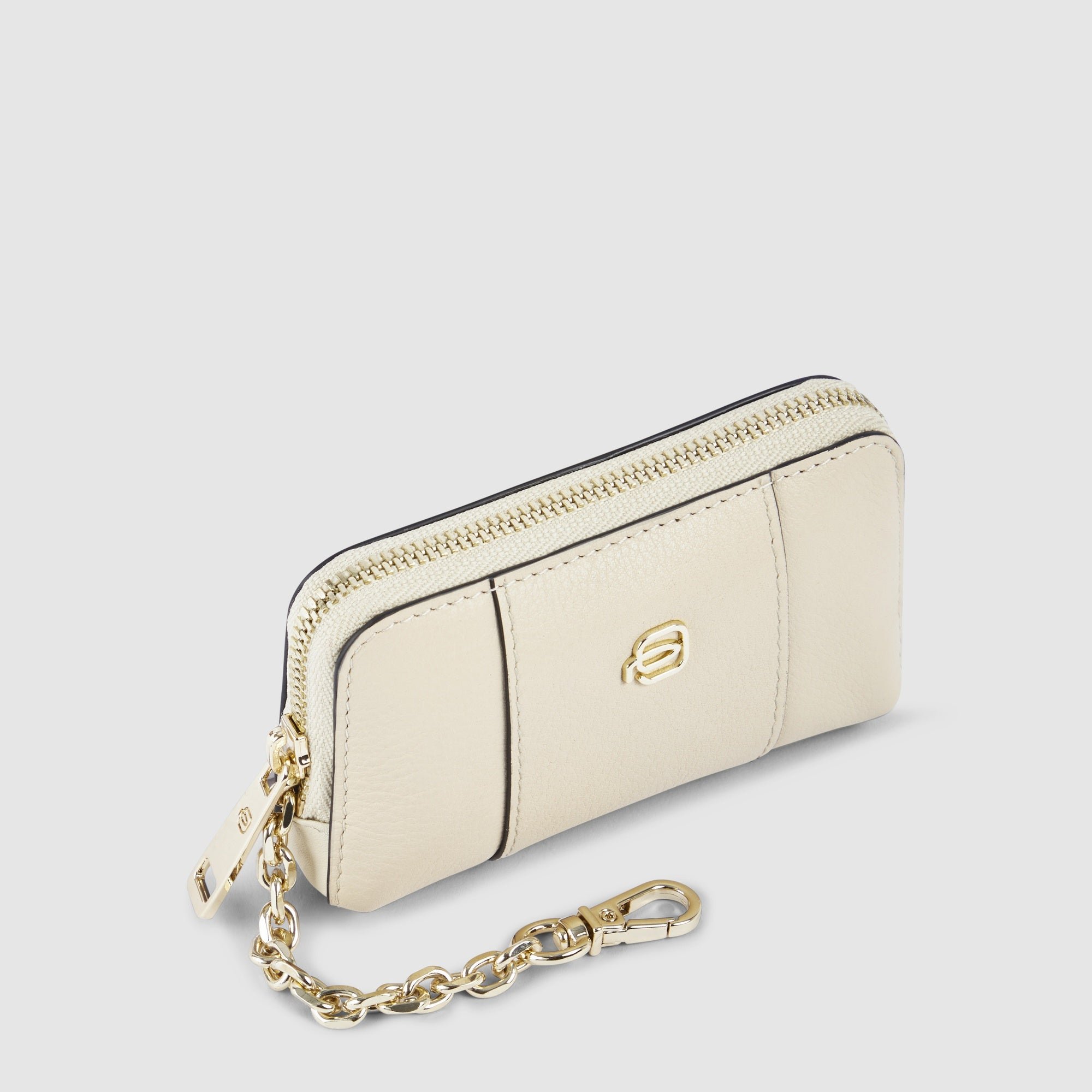 Leather key case Beige