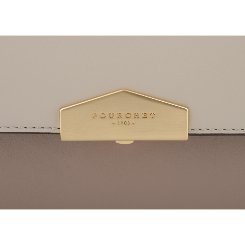 Crossbody bag in smooth leather POURCHET Multicolored