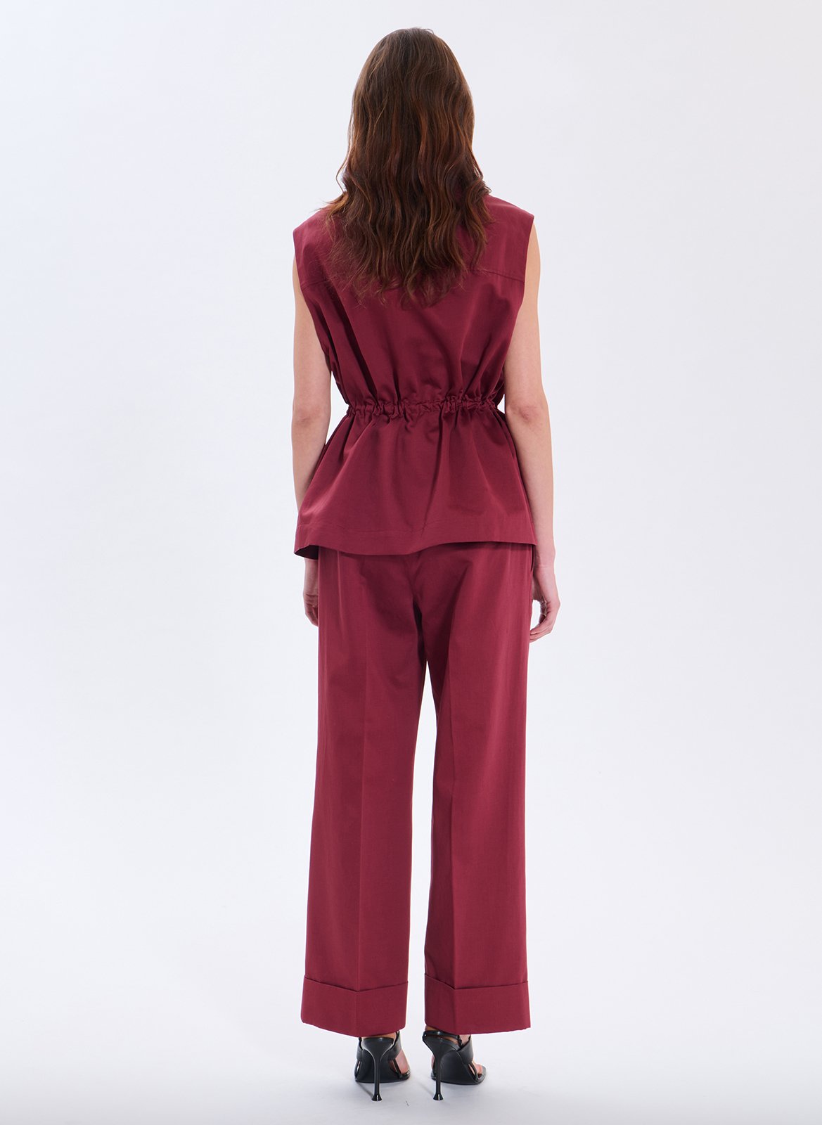 Jas van biologisch katoenmix hoge kraag ZAPA Rood