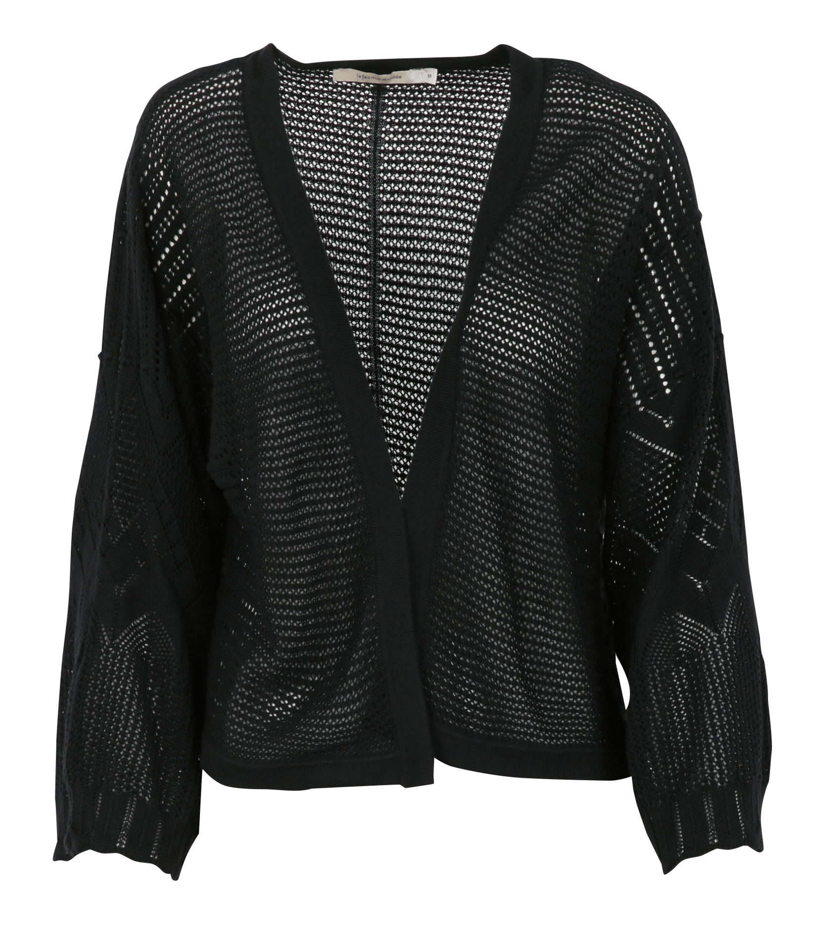 Ajour-Strickjacke LA FEE MARABOUTEE Schwarz